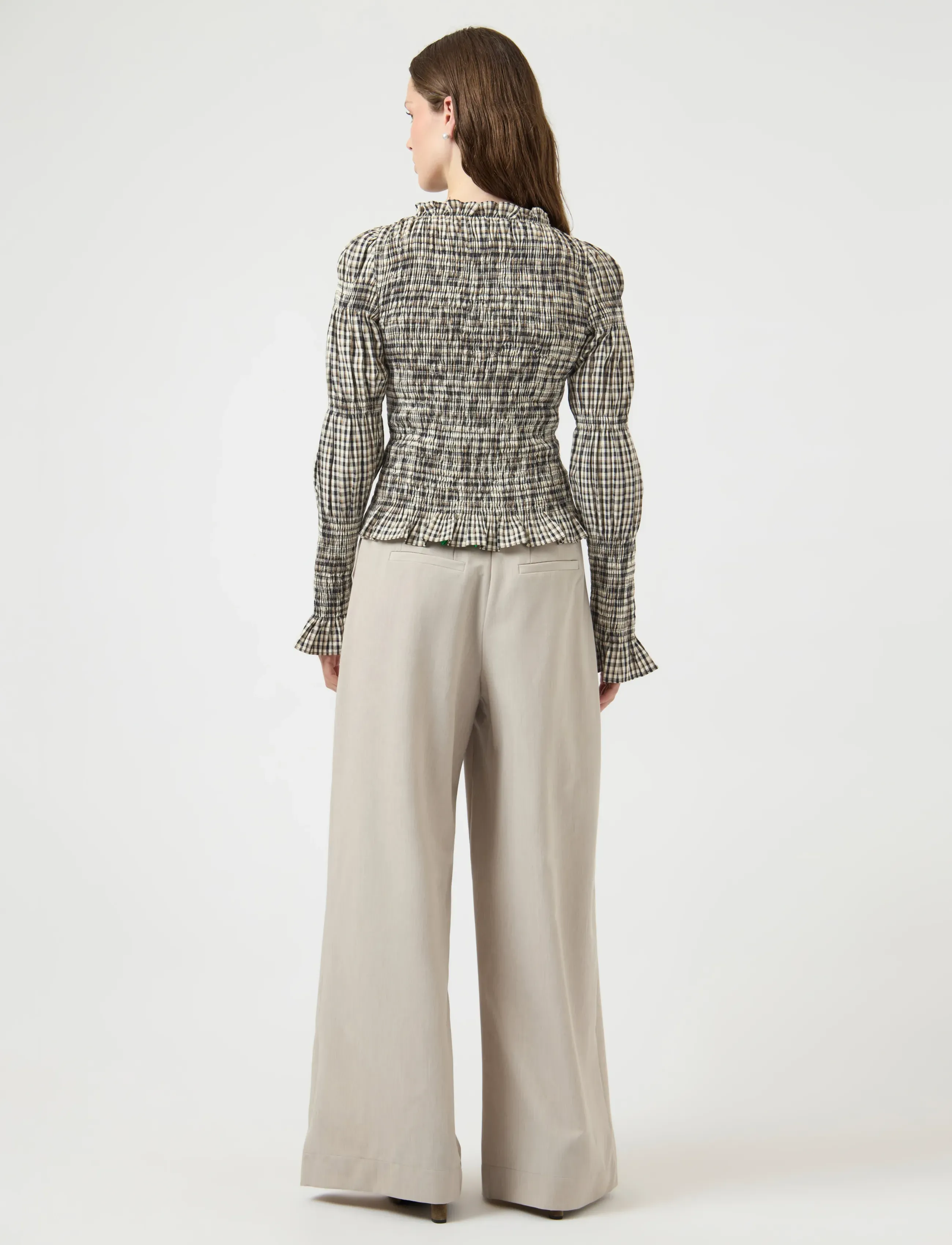YAS - YASCHEMMA LS SMOCK TOP NOOS - långärmade blusar - eggnog - 3