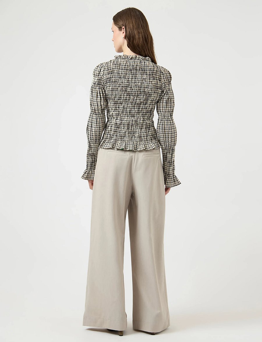 YAS - YASCHEMMA LS SMOCK TOP NOOS - långärmade blusar - eggnog - 3