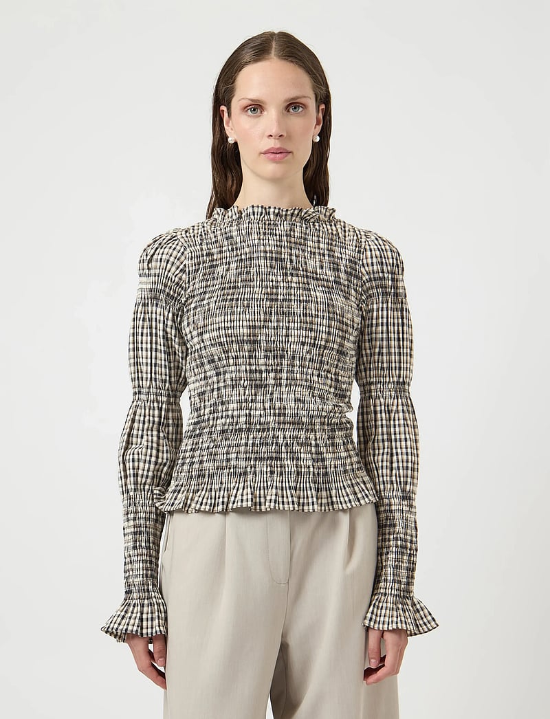 YAS - YASCHEMMA LS SMOCK TOP NOOS - langærmede bluser - eggnog - 4