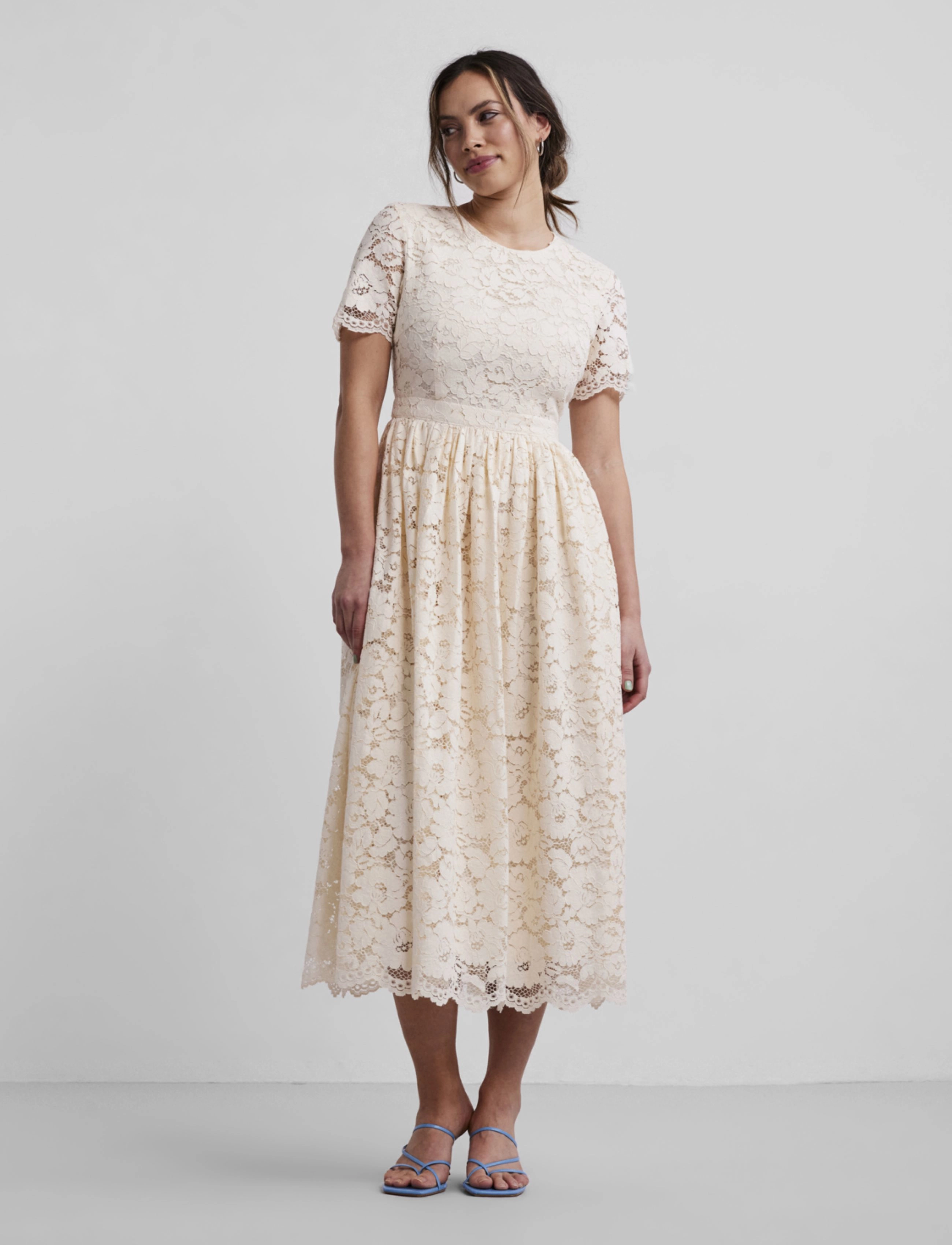 YAS - YASKAT SS LONG DRESS - CELEB - antique white - 2