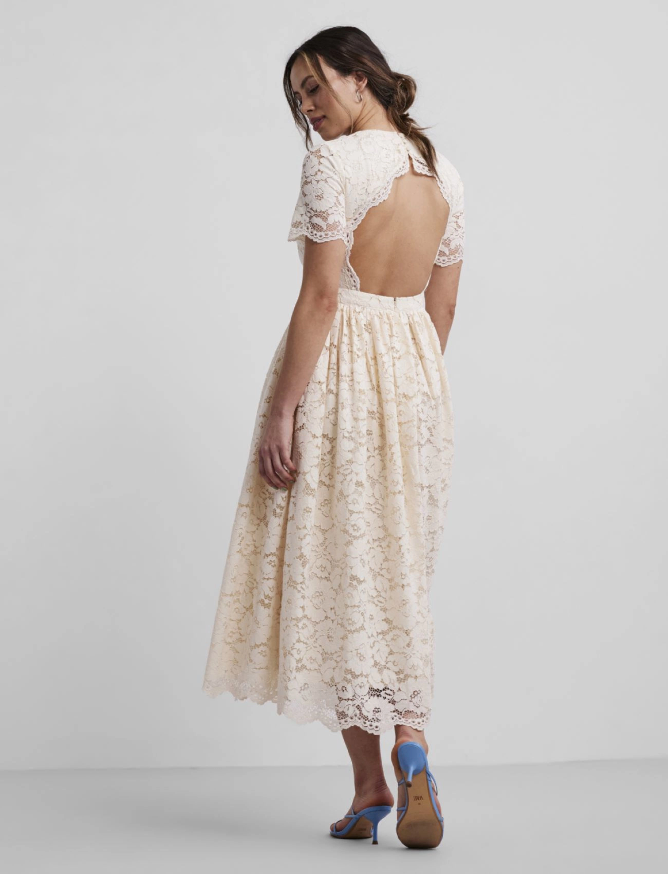YAS - YASKAT SS LONG DRESS - CELEB - antique white - 3