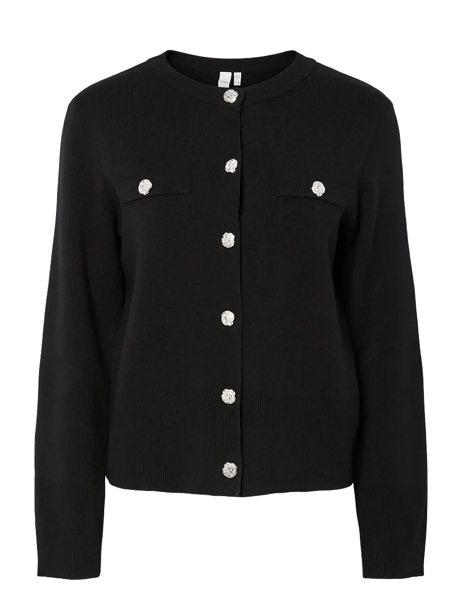 YAS - YASPIMI LS KNIT CARDIGAN S. - strickjacken - black - 1