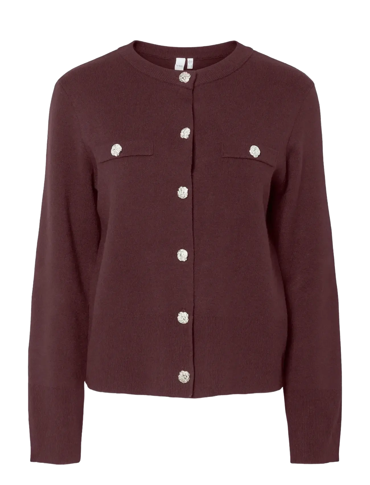 YAS YASPIMI LS KNIT CARDIGAN S. - Cardigans - PORT ROYALE / burgundy