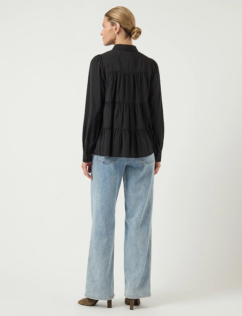 YAS - YASPALA LS SHIRT S. NOOS - långärmade skjortor - black - 3