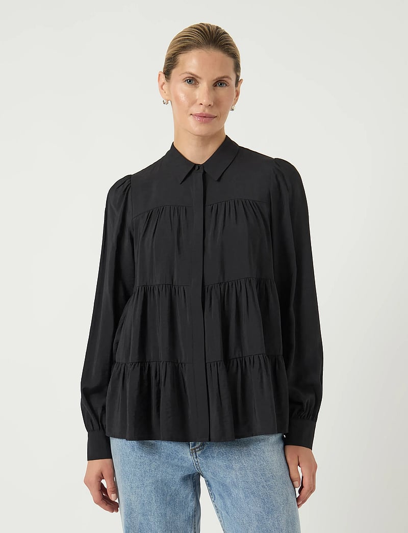 YAS - YASPALA LS SHIRT S. NOOS - långärmade skjortor - black - 4