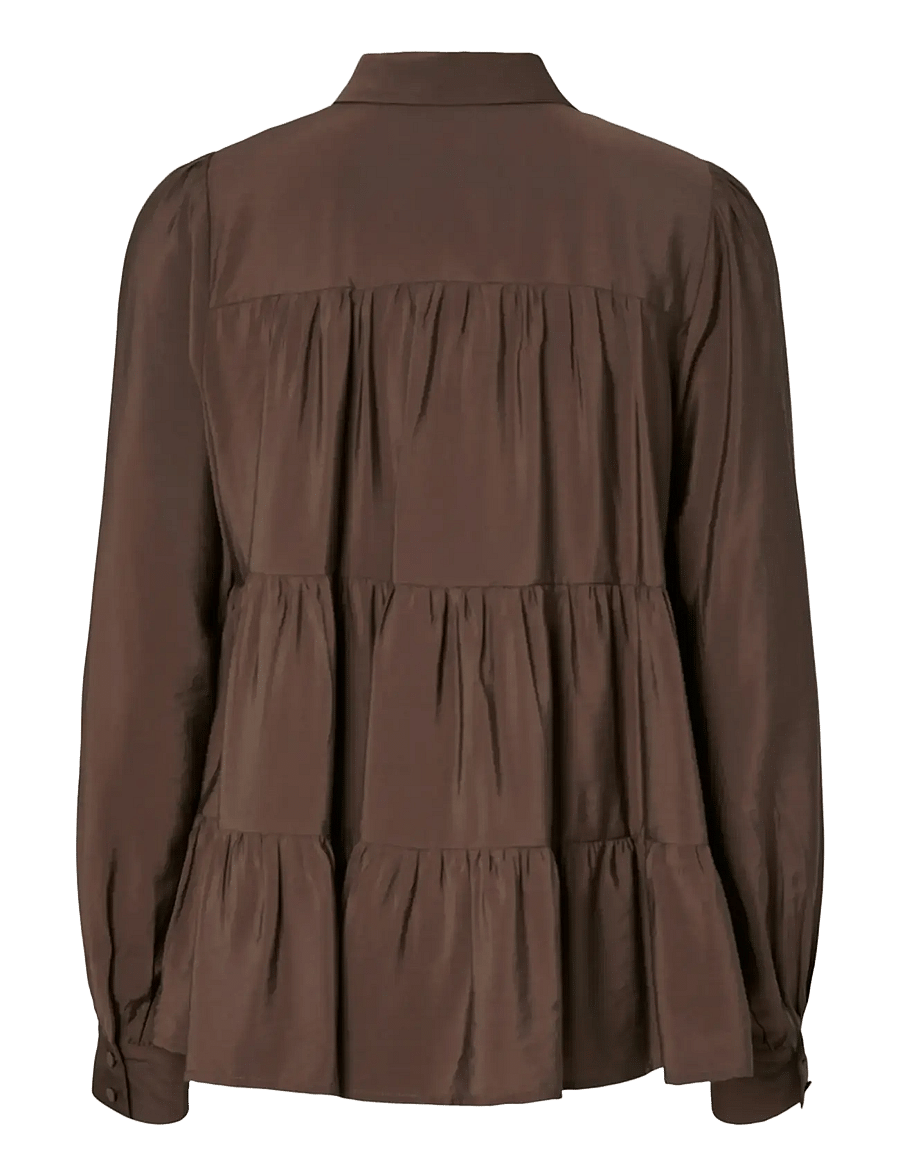 YAS - YASPALA LS SHIRT S. NOOS - pitkähihaiset kauluspaidat - chocolate brown - 1