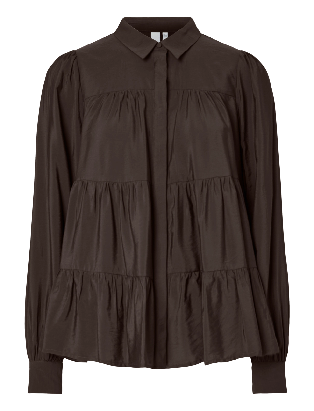 YAS Yaspala Ls Shirt S. Noos, M, Brown, Bluser > Langærmede, Dame