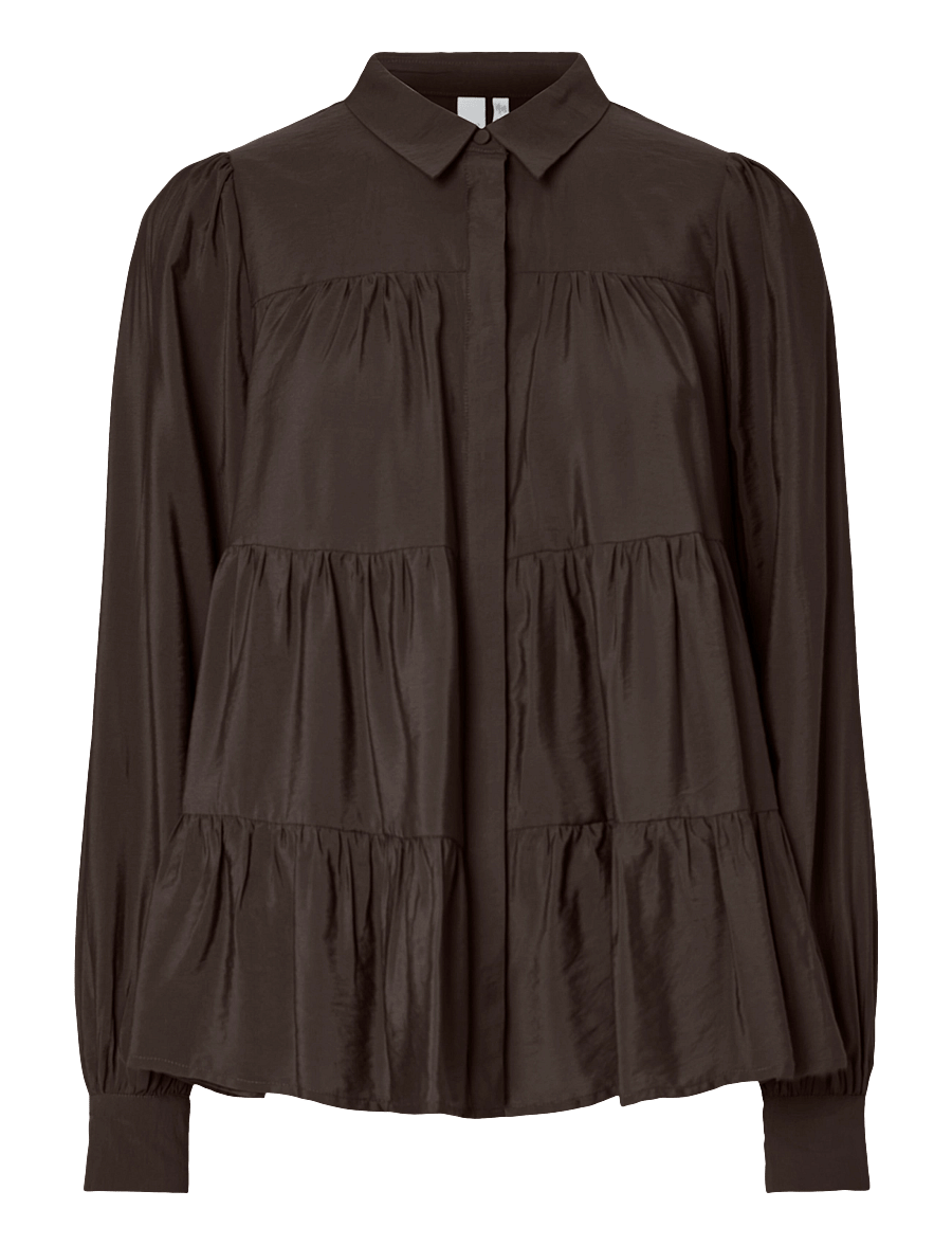 YAS - YASPALA LS SHIRT S. NOOS - langærmede skjorter - coffee bean - 0