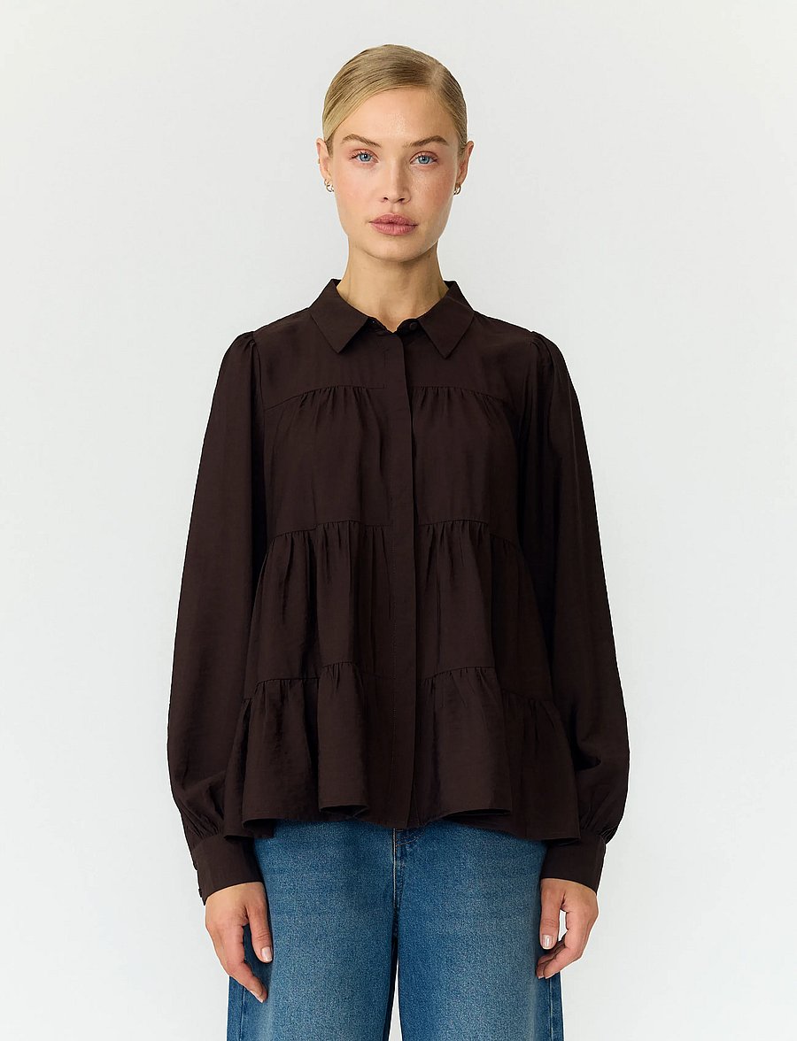 YAS - YASPALA LS SHIRT S. NOOS - pikkade varrukatega särgid - coffee bean - 0