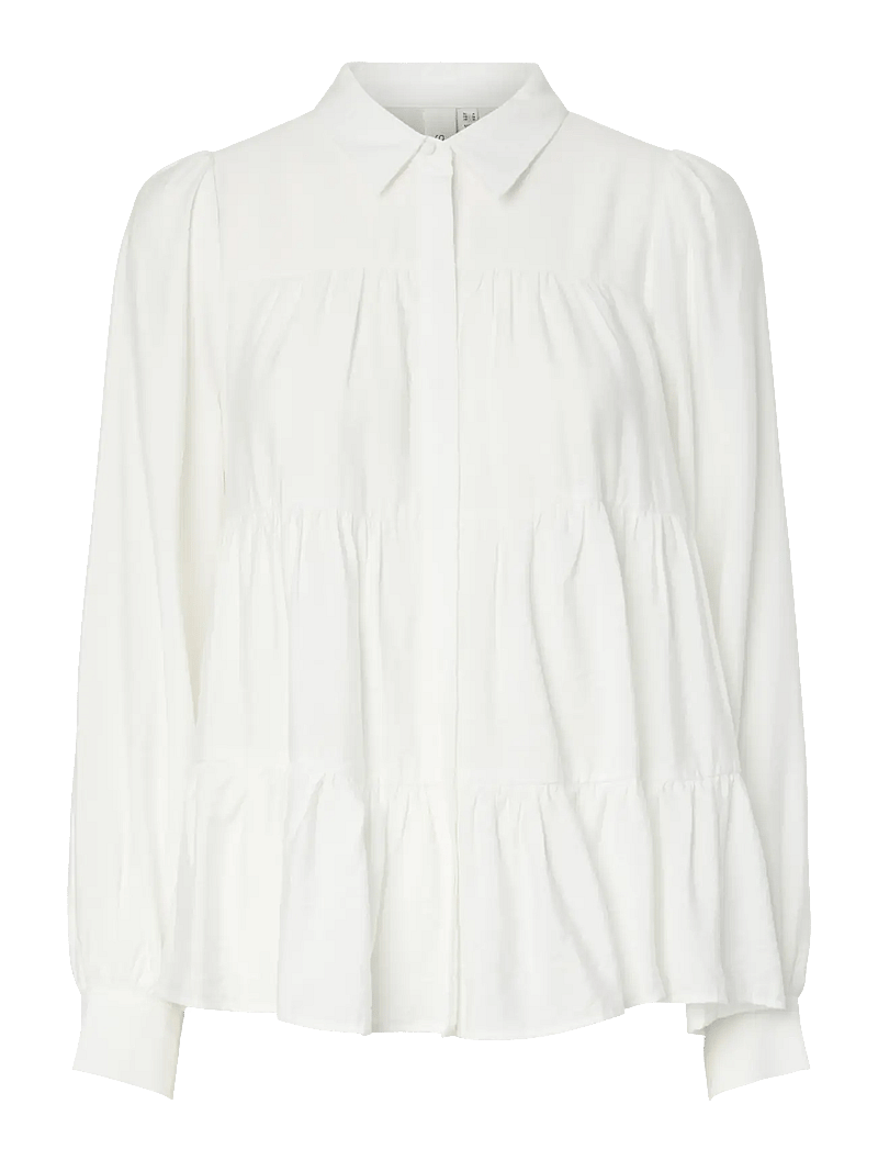 YAS - YASPALA LS SHIRT S. NOOS - langærmede skjorter - star white - 1