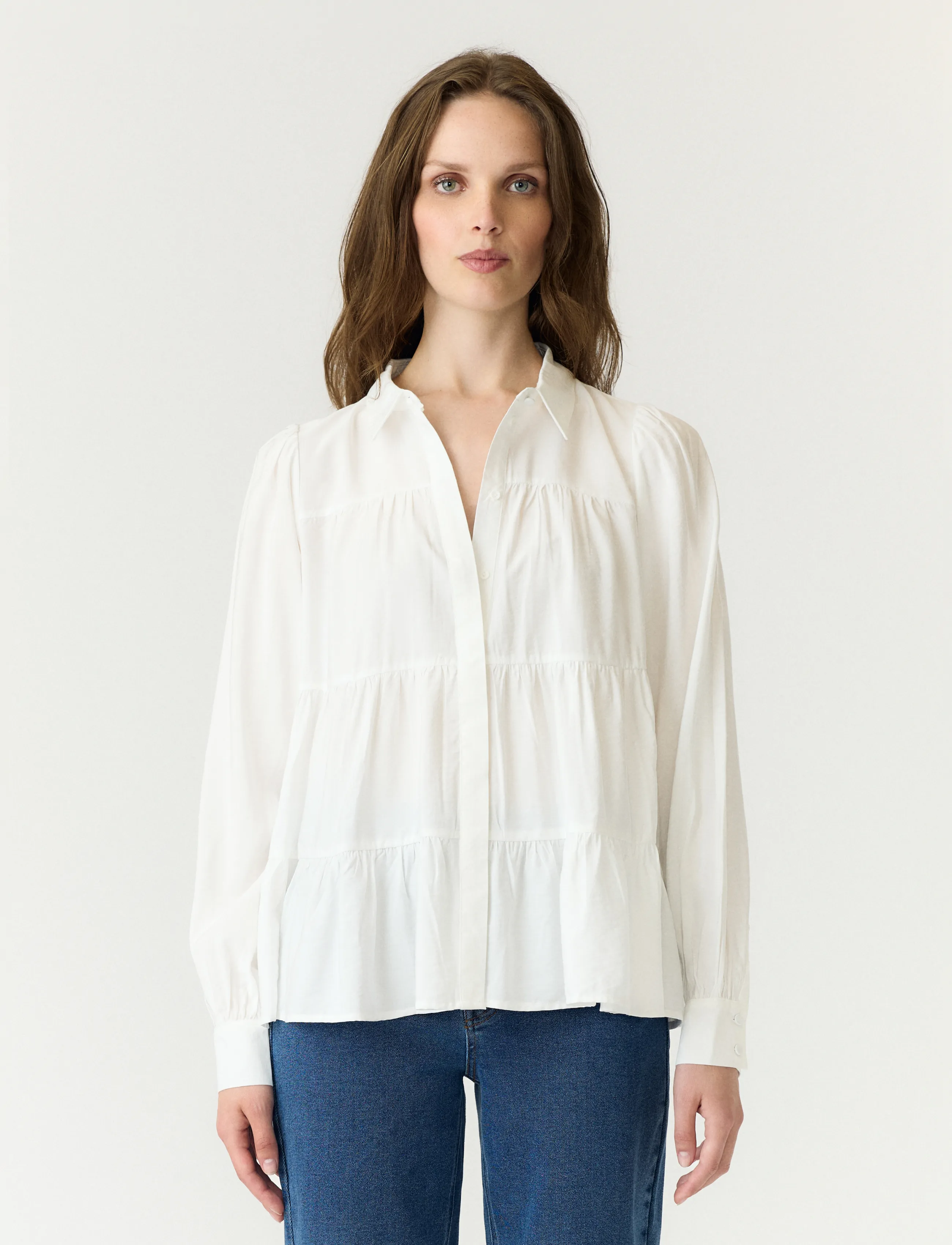 YAS Yaspala Ls Shirt S. Noos, XL, White, Bluser > Langærmede, Dame