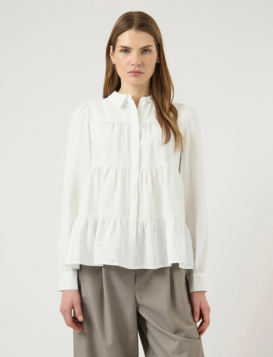 YAS - YASPALA LS SHIRT S. NOOS - långärmade skjortor - star white - 0