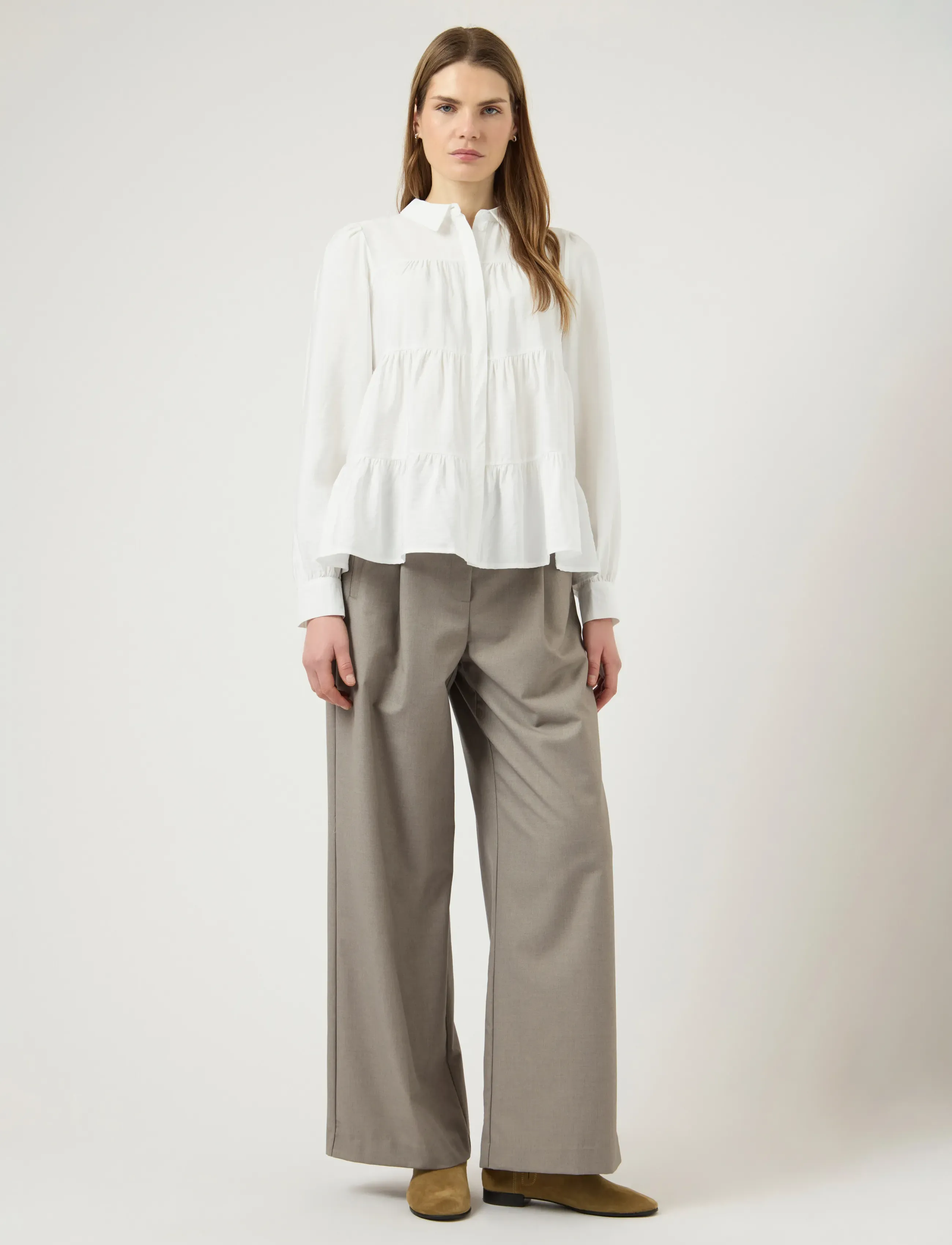 YAS - YASPALA LS SHIRT S. NOOS - långärmade skjortor - star white - 4