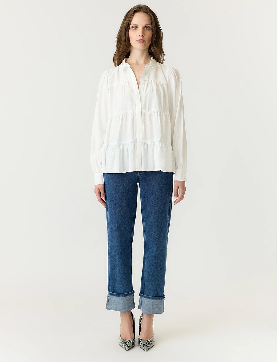 YAS - YASPALA LS SHIRT S. NOOS - langärmlige hemden - star white - 4