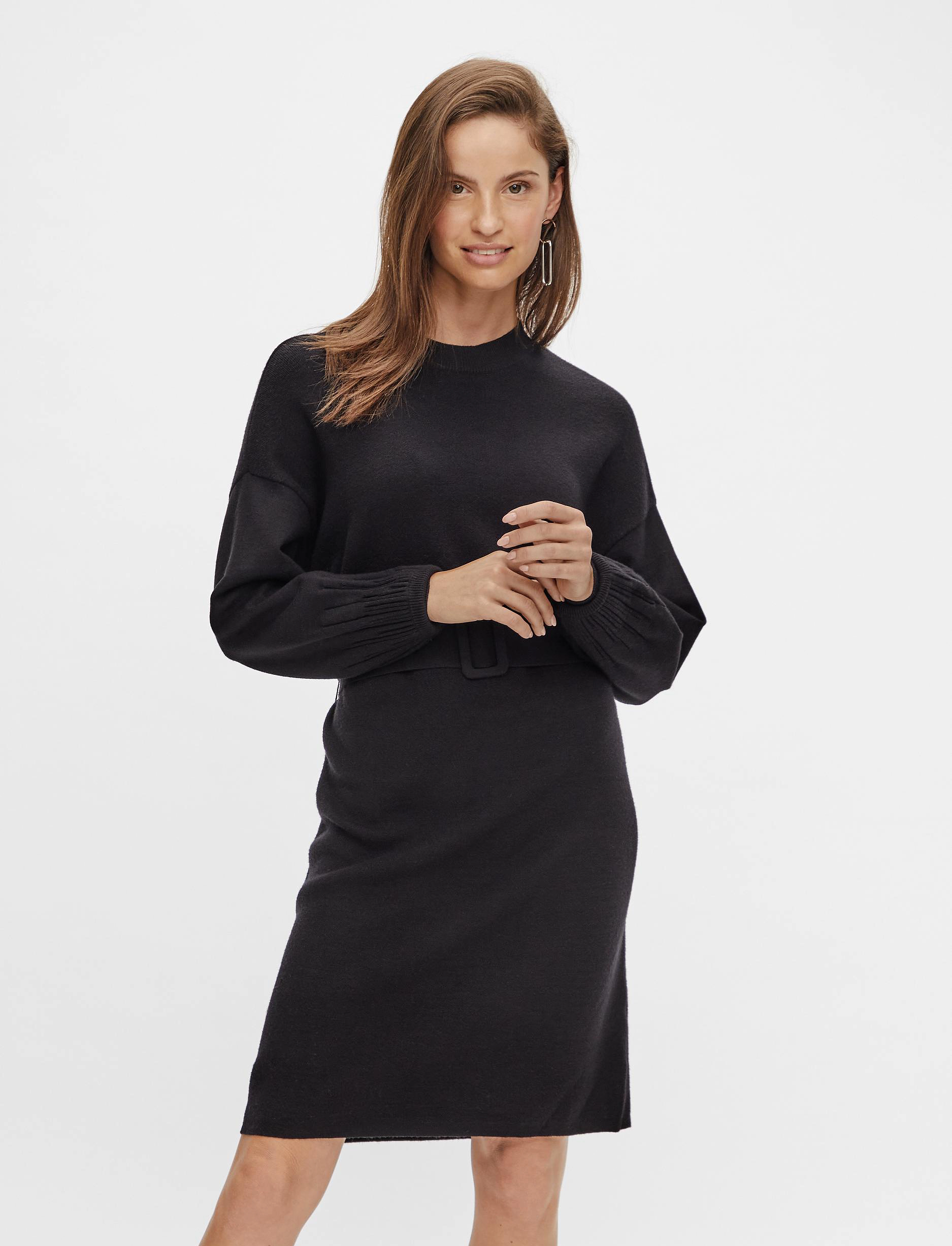 YAS - YASHENRY LS KNIT DRESS S. - black - 1