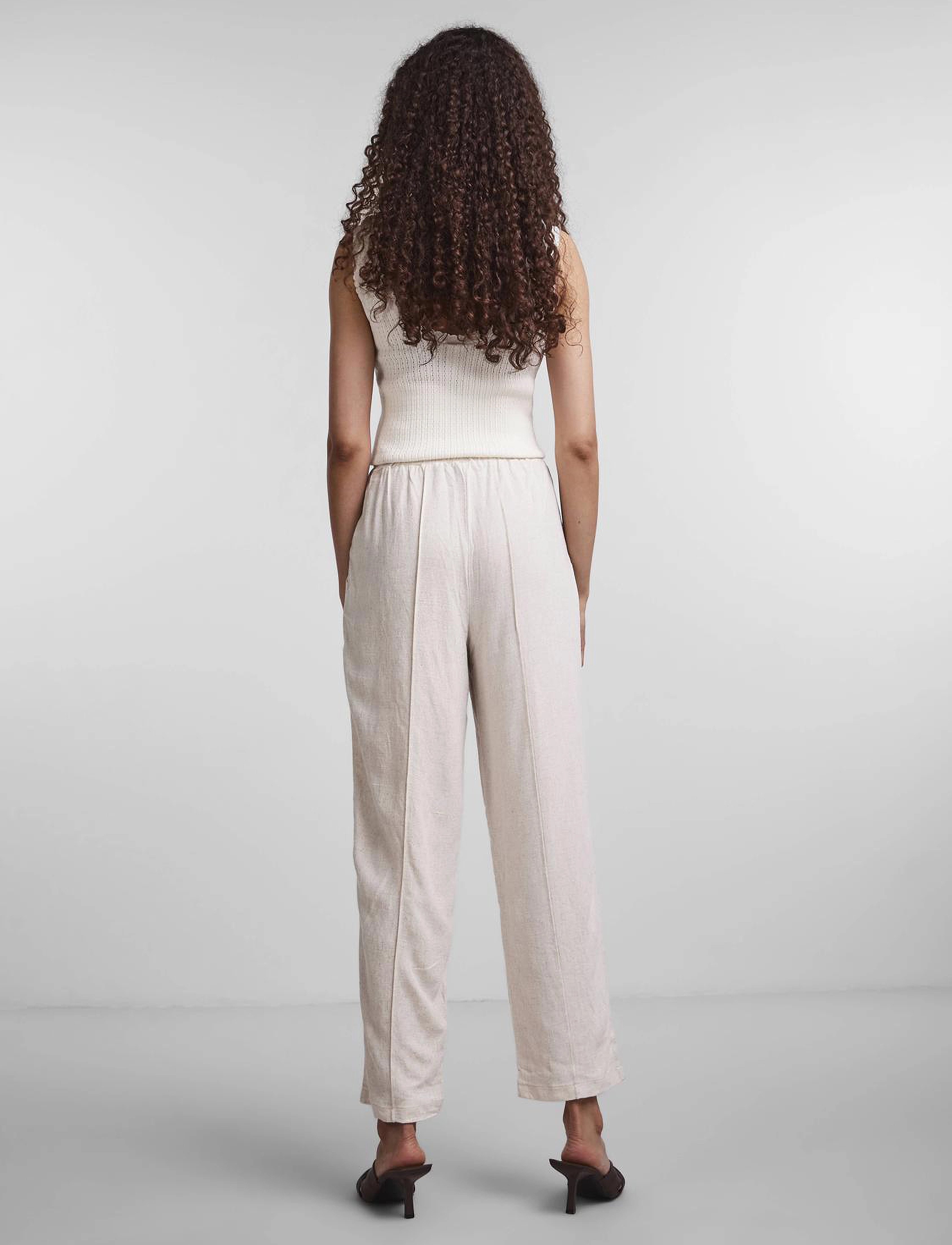 YAS - YASVIGGI HW ANKLE PANT NOOS - eggnog - 2