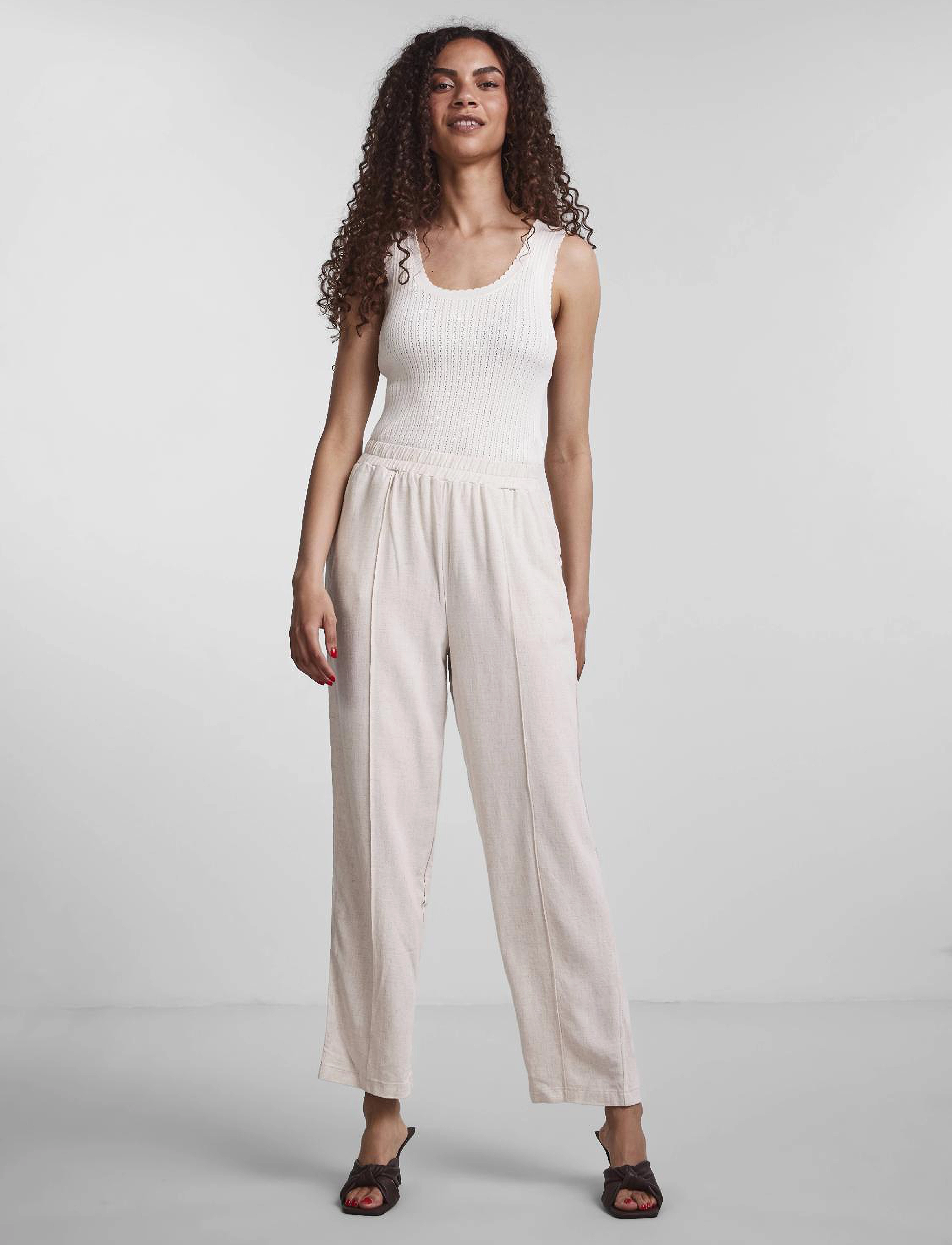 YAS - YASVIGGI HW ANKLE PANT NOOS - eggnog - 3