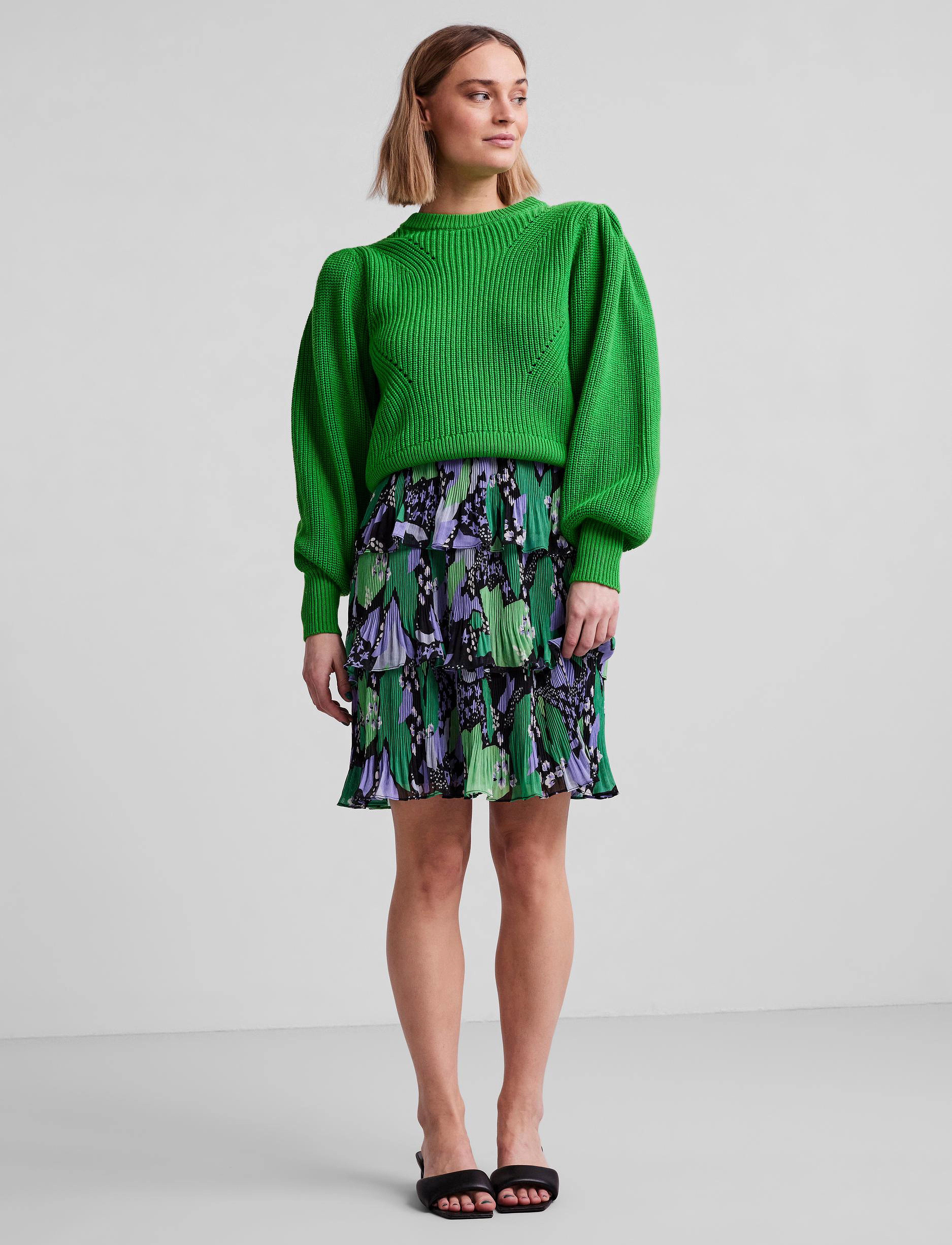 YAS - YASMATELLO LS KNIT PULLOVER S. - island green - 4