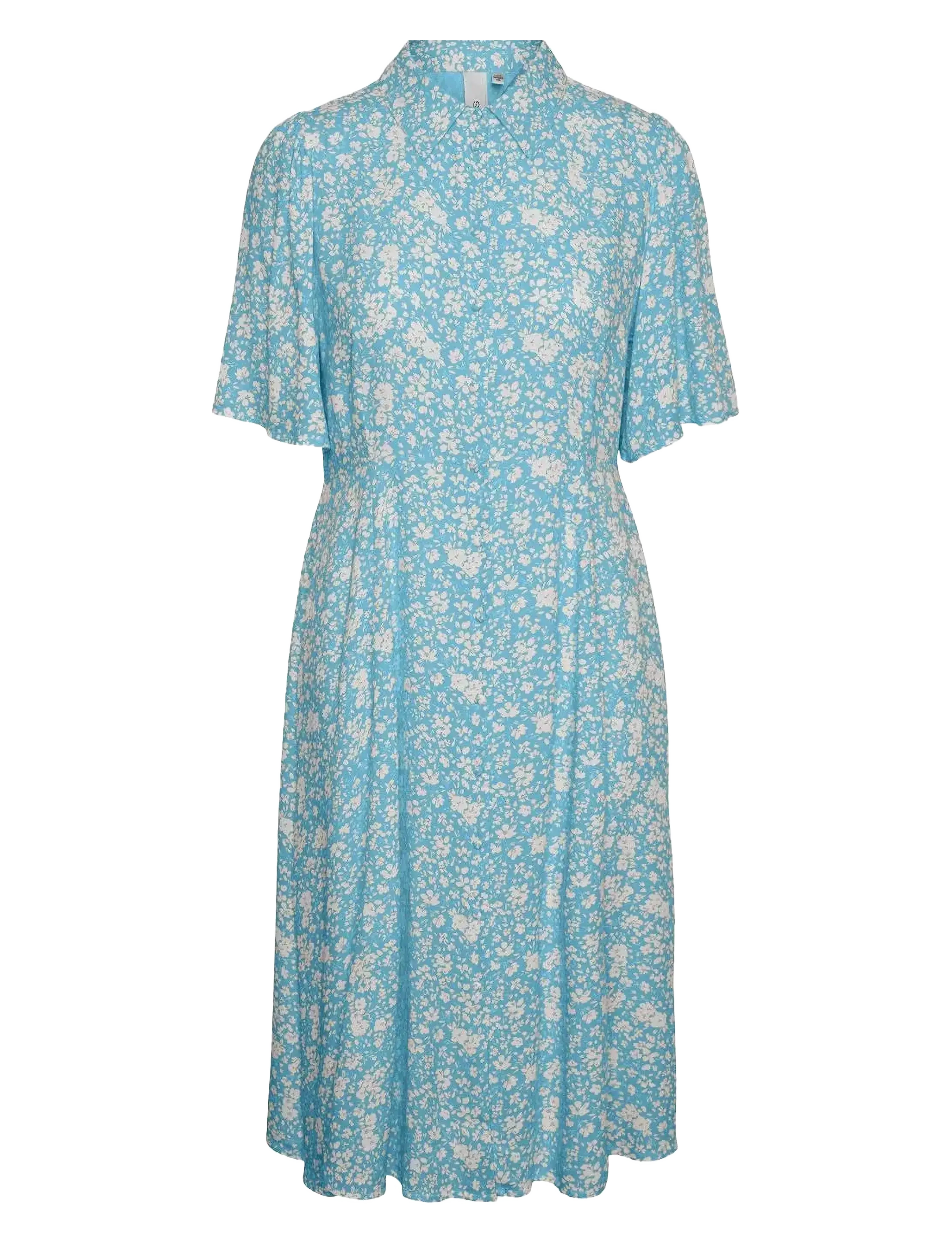 YAS YASSTELLI 2/4 MIDI SHIRT DRESS S. - Shirt dresses - BLUE TOPAZ / blue