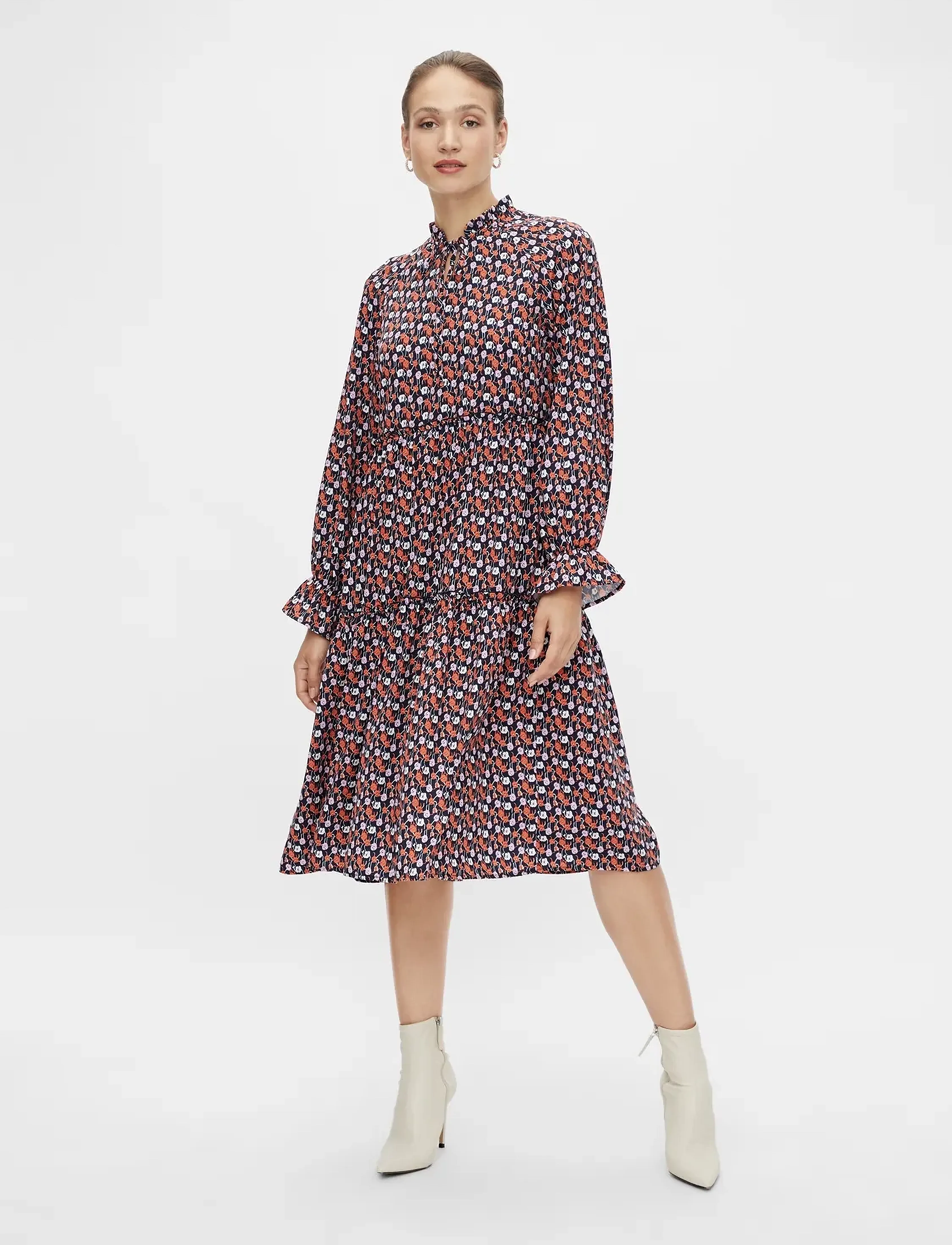 YAS YASVELLA LS MIDI DRESS - Kleidid - SKY CAPTAIN / black