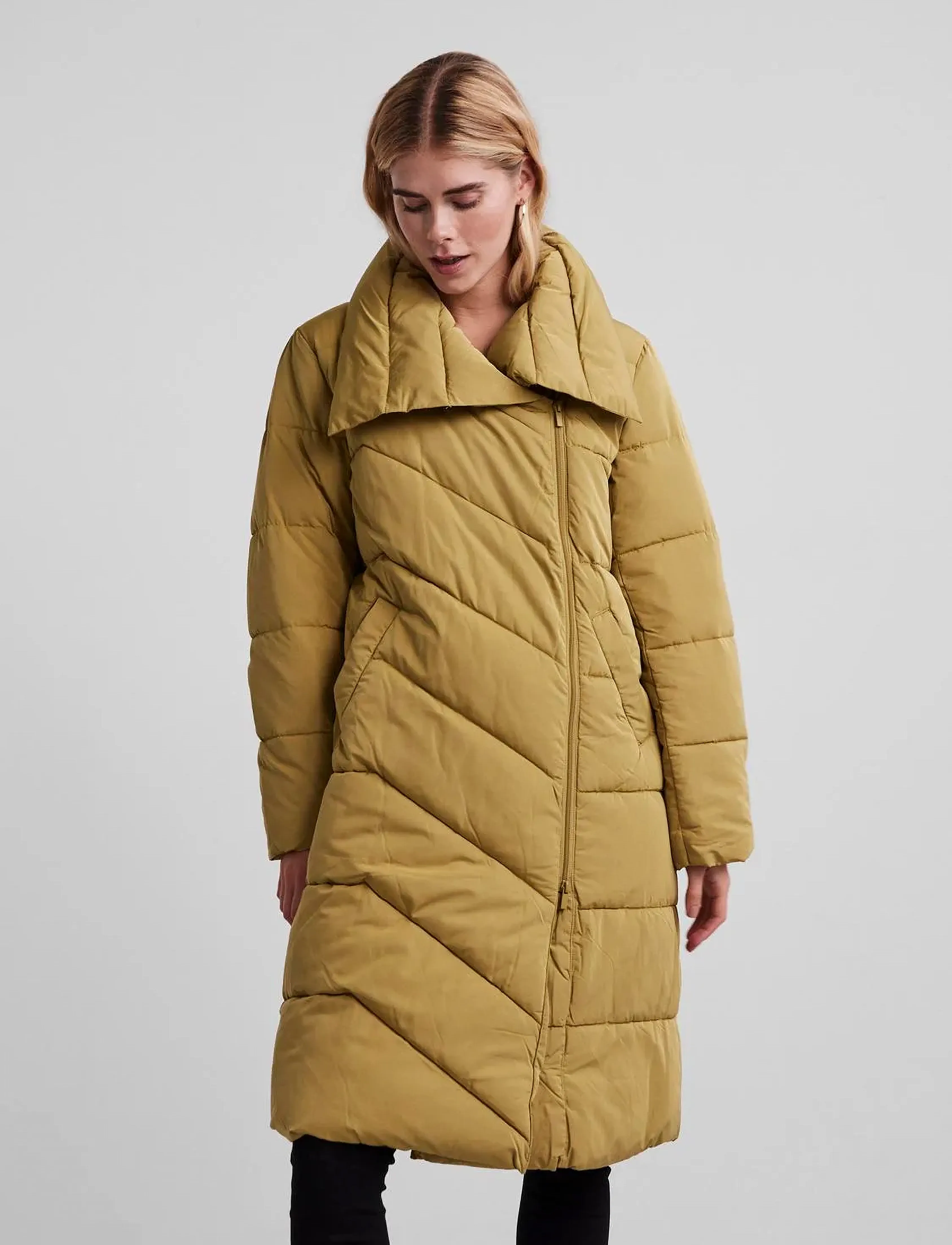 YAS YASALINA PADDED JACKET - PB - Talvitakit - KHAKI / beige