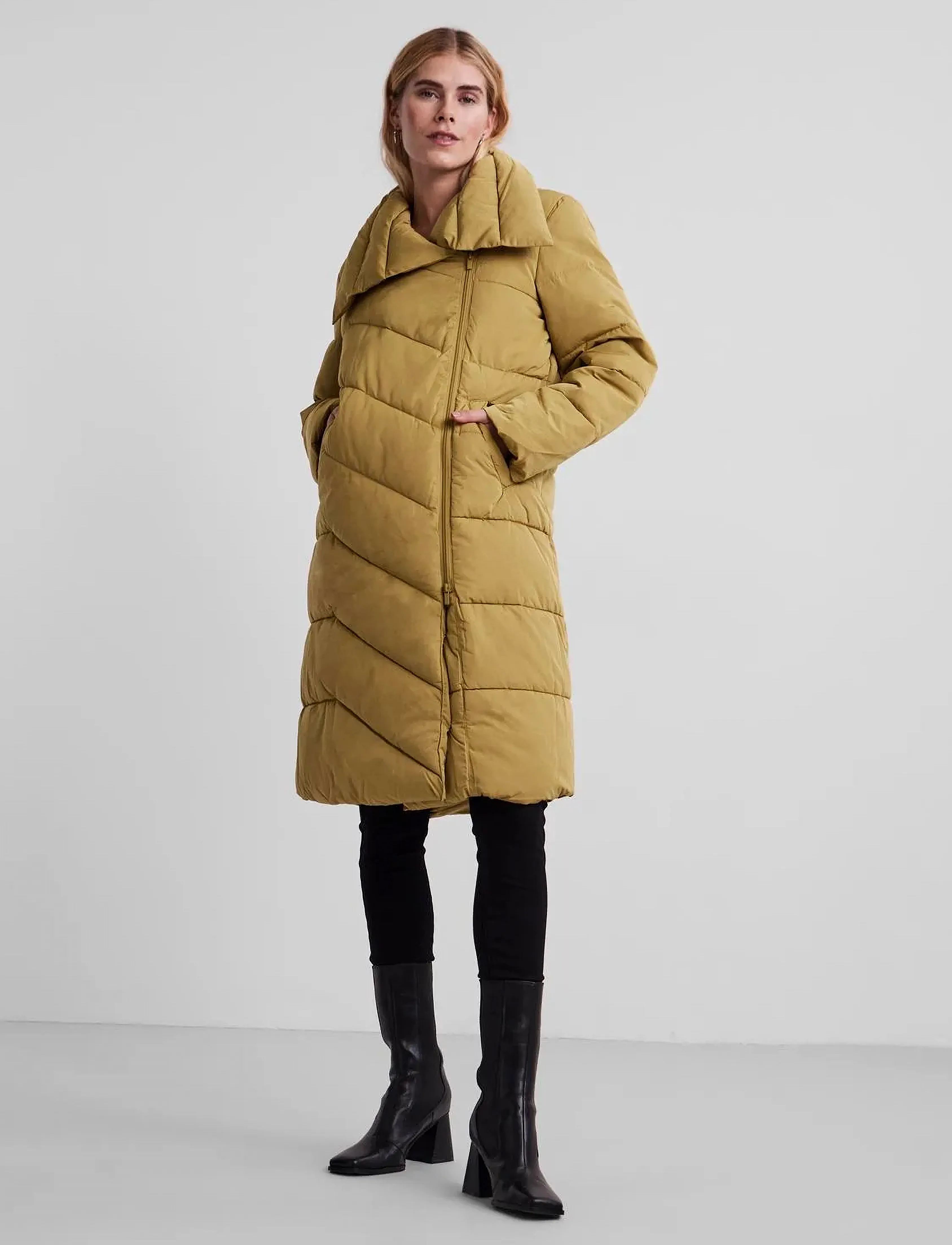 YAS - YASALINA PADDED JACKET - PB - gefütterte & daunenjacken - khaki - 4