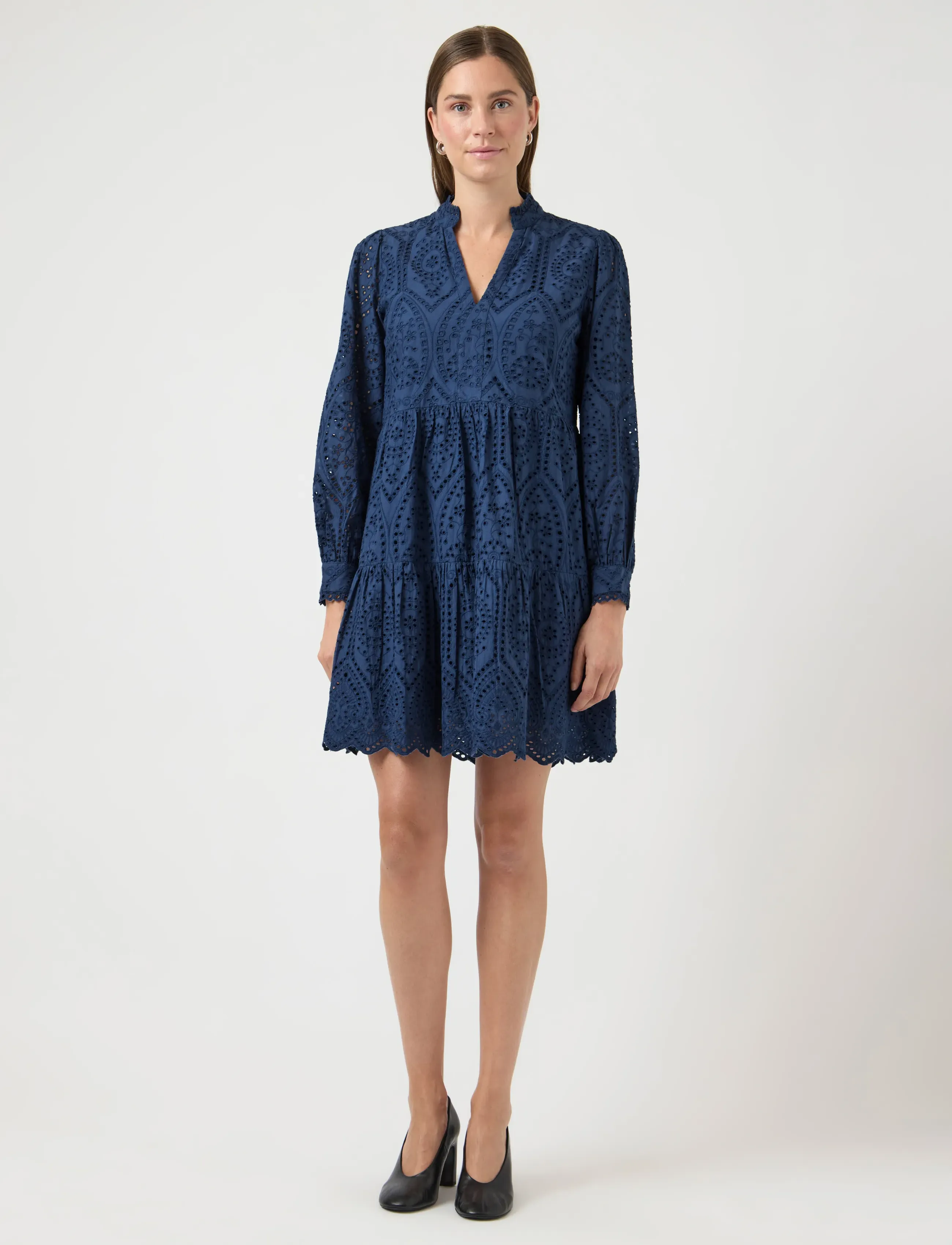 YAS Yasholi Ls Dress S. Noos, XS, Blue, Kjoler > Kort Kjole, Dame