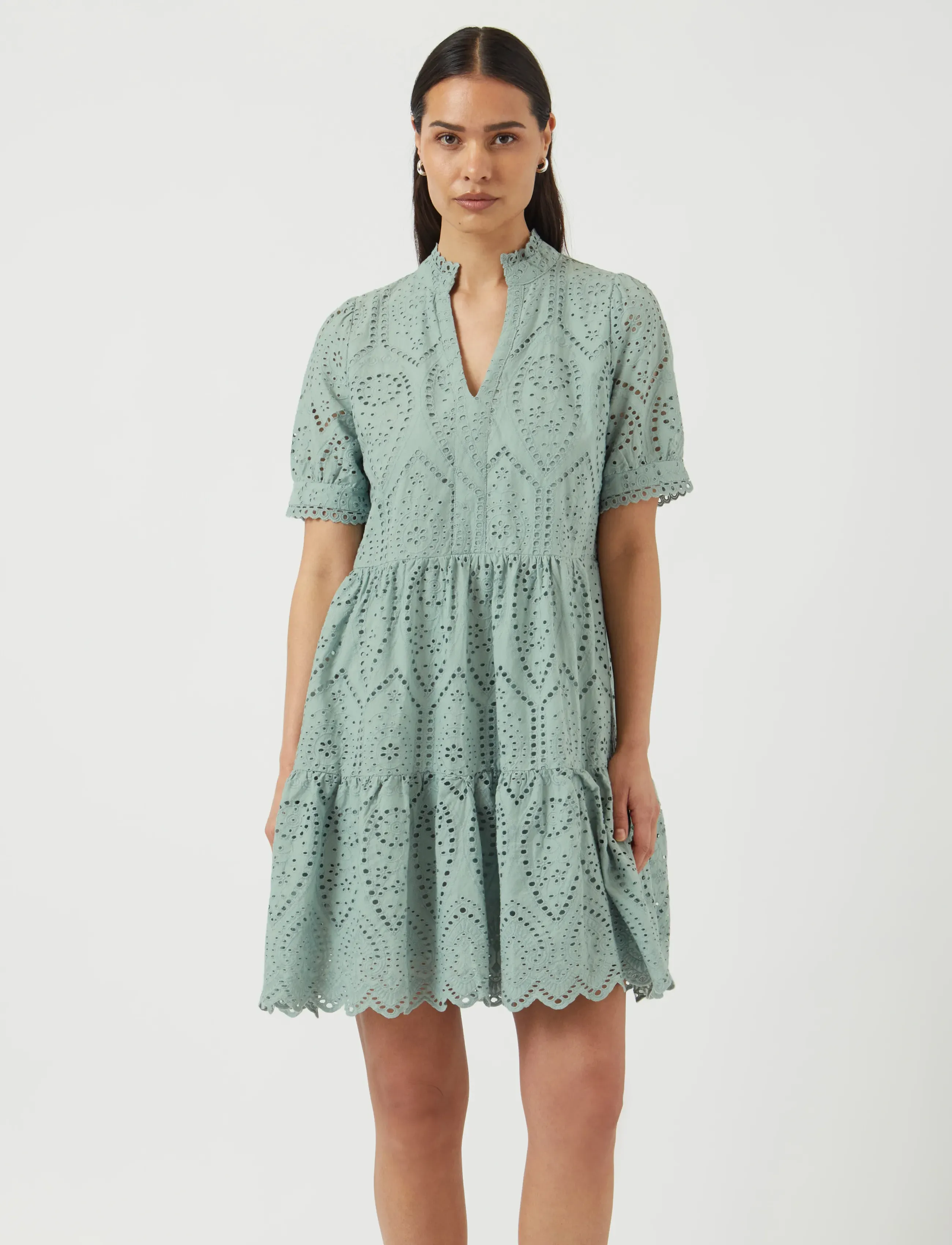 YAS HOLI SS DRESS - Robes courtes - ICEBERG GREEN / green