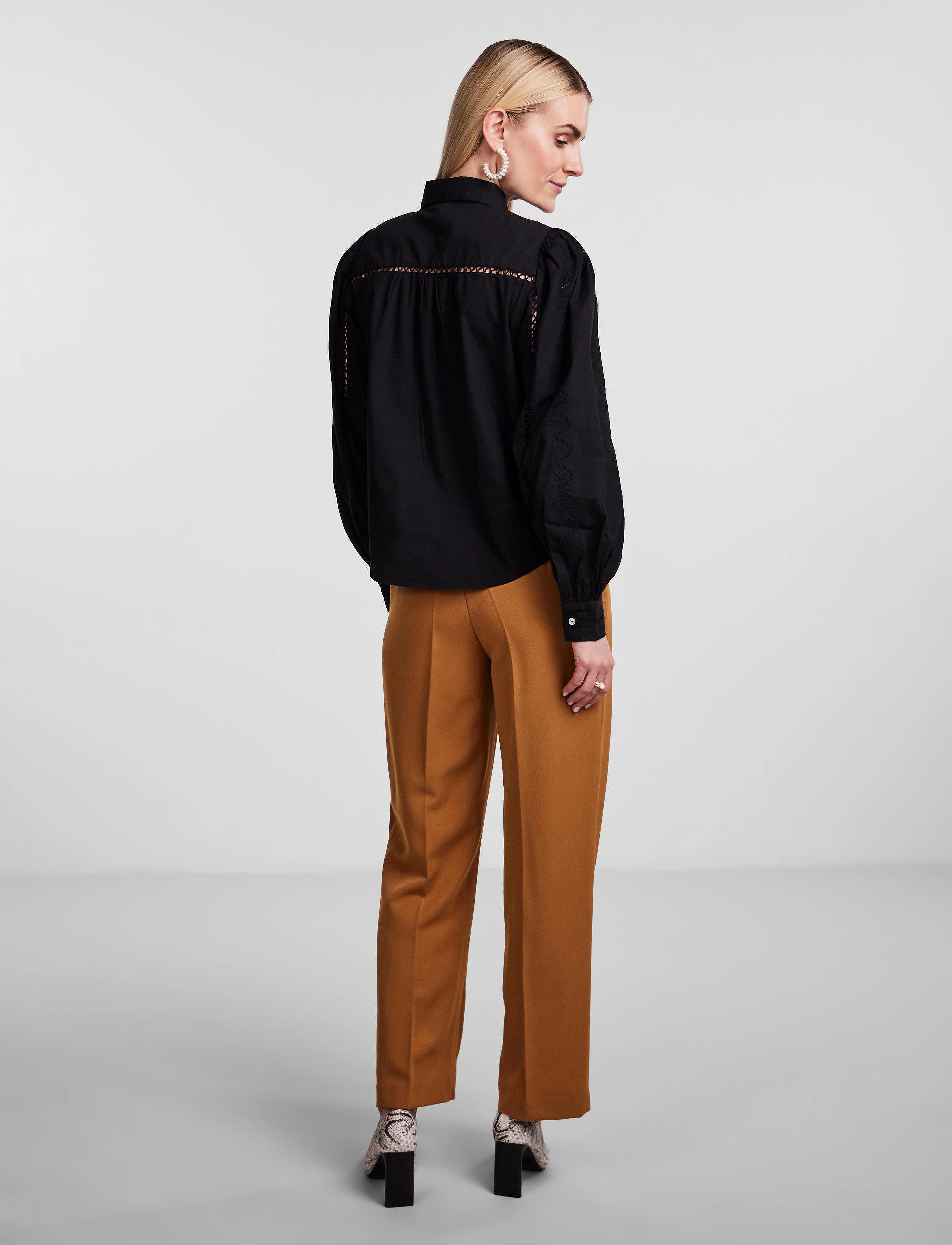 YAS - YASKENORA LS SHIRT S. NOOS - langærmede skjorter - black - 3