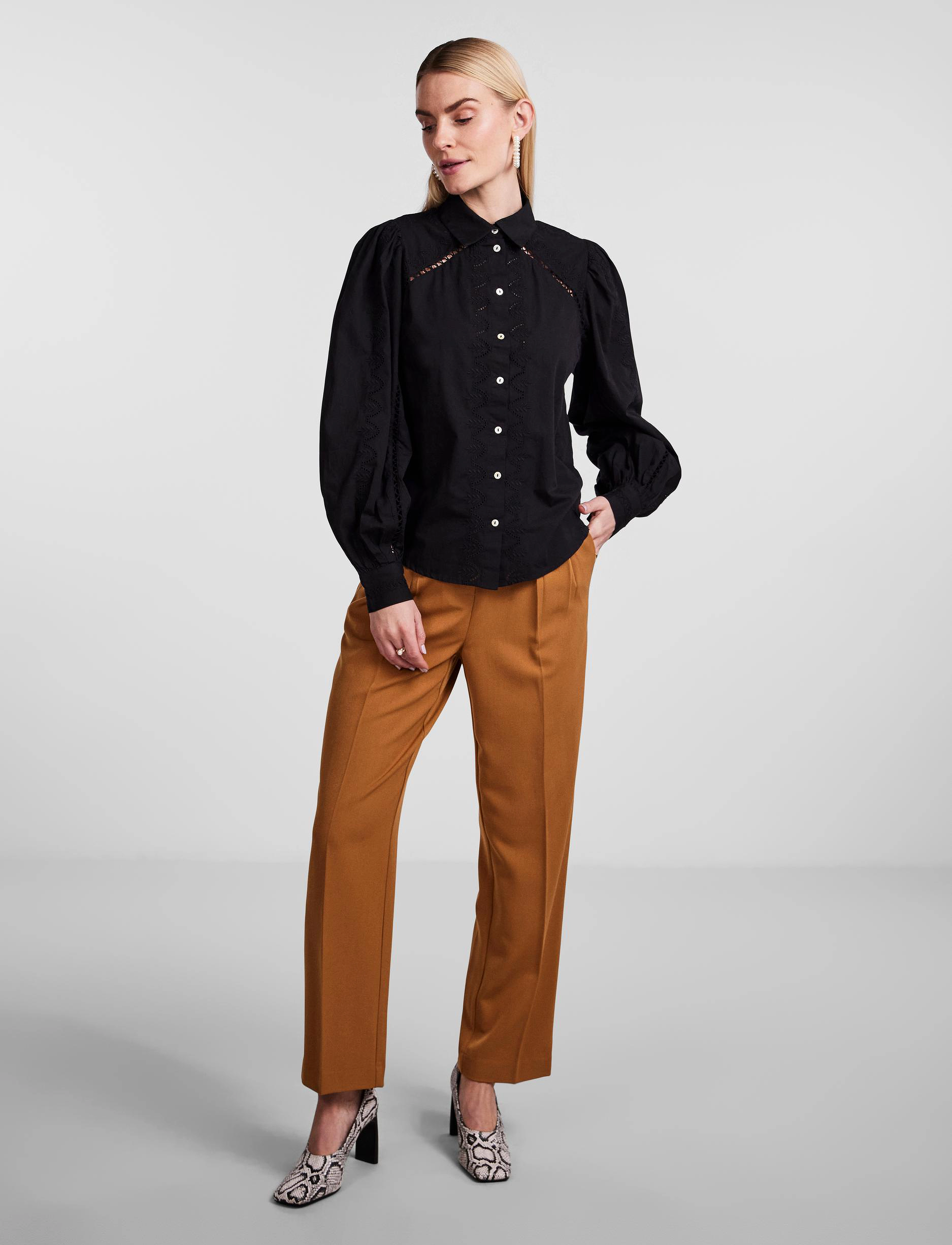 YAS - YASKENORA LS SHIRT S. NOOS - langærmede skjorter - black - 4