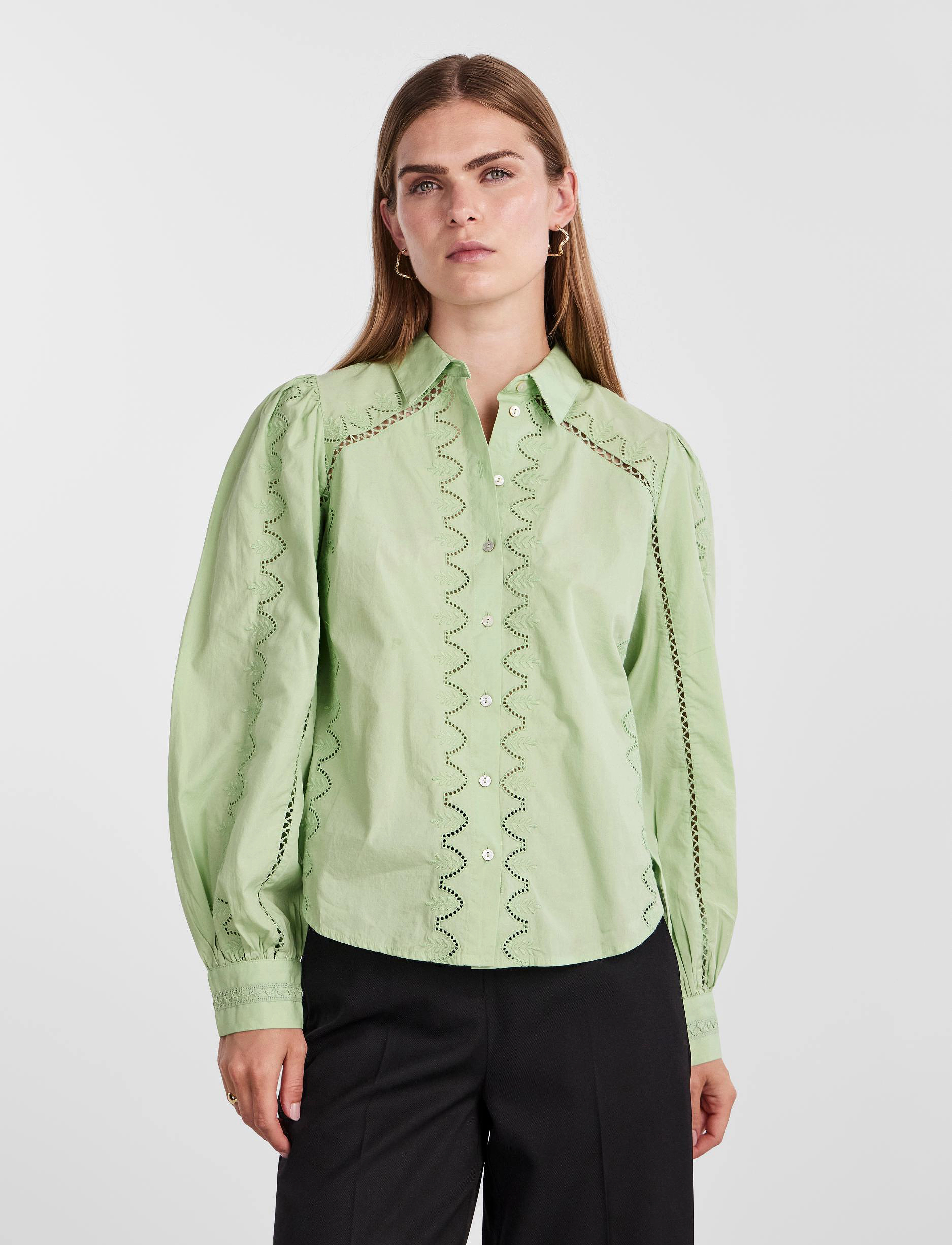 YAS YASKENORA LS SHIRT S. NOOS - Skjorter - QUIET GREEN / green