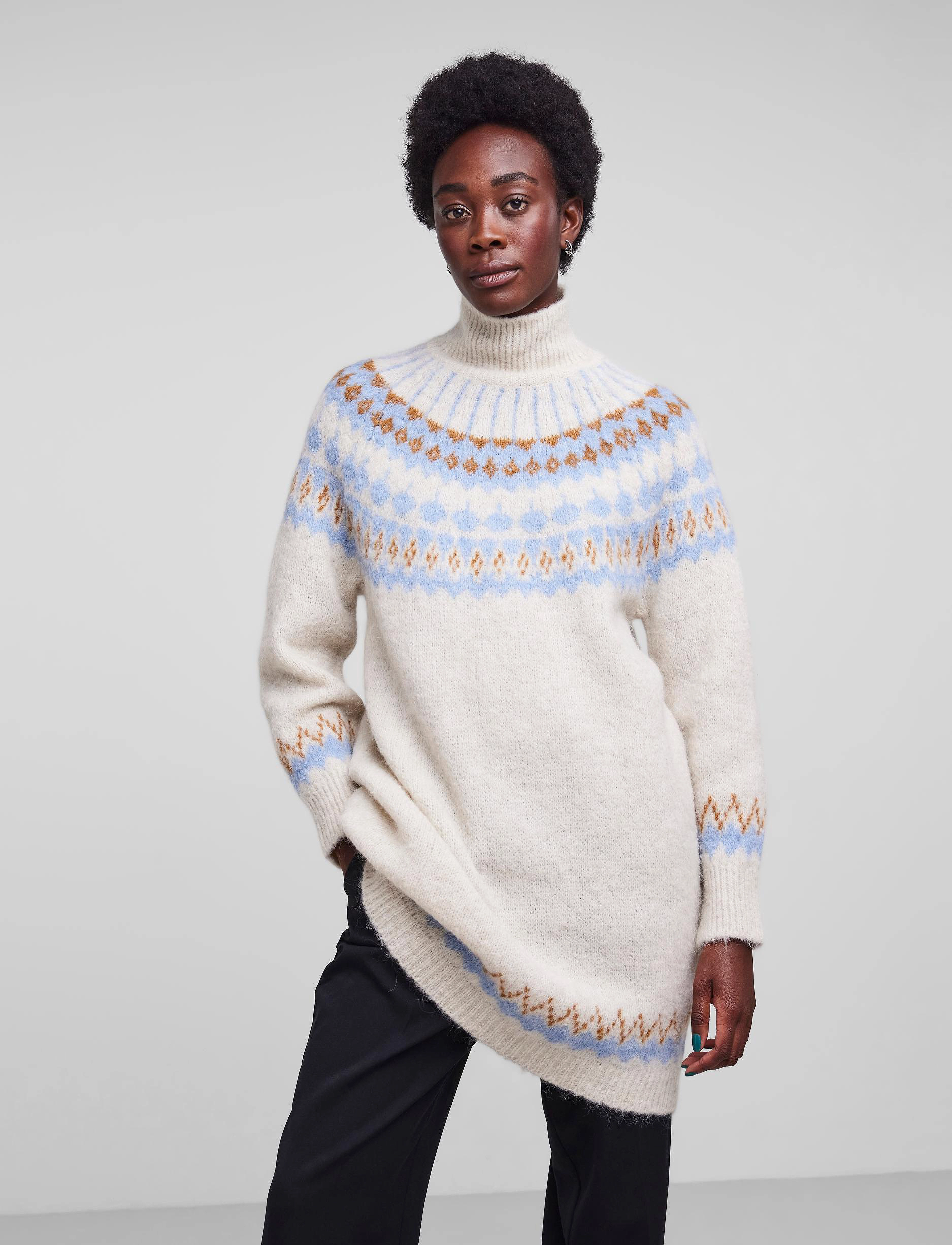 YAS - YASISTA LS KNIT DRESS S. - moonstruck - 2