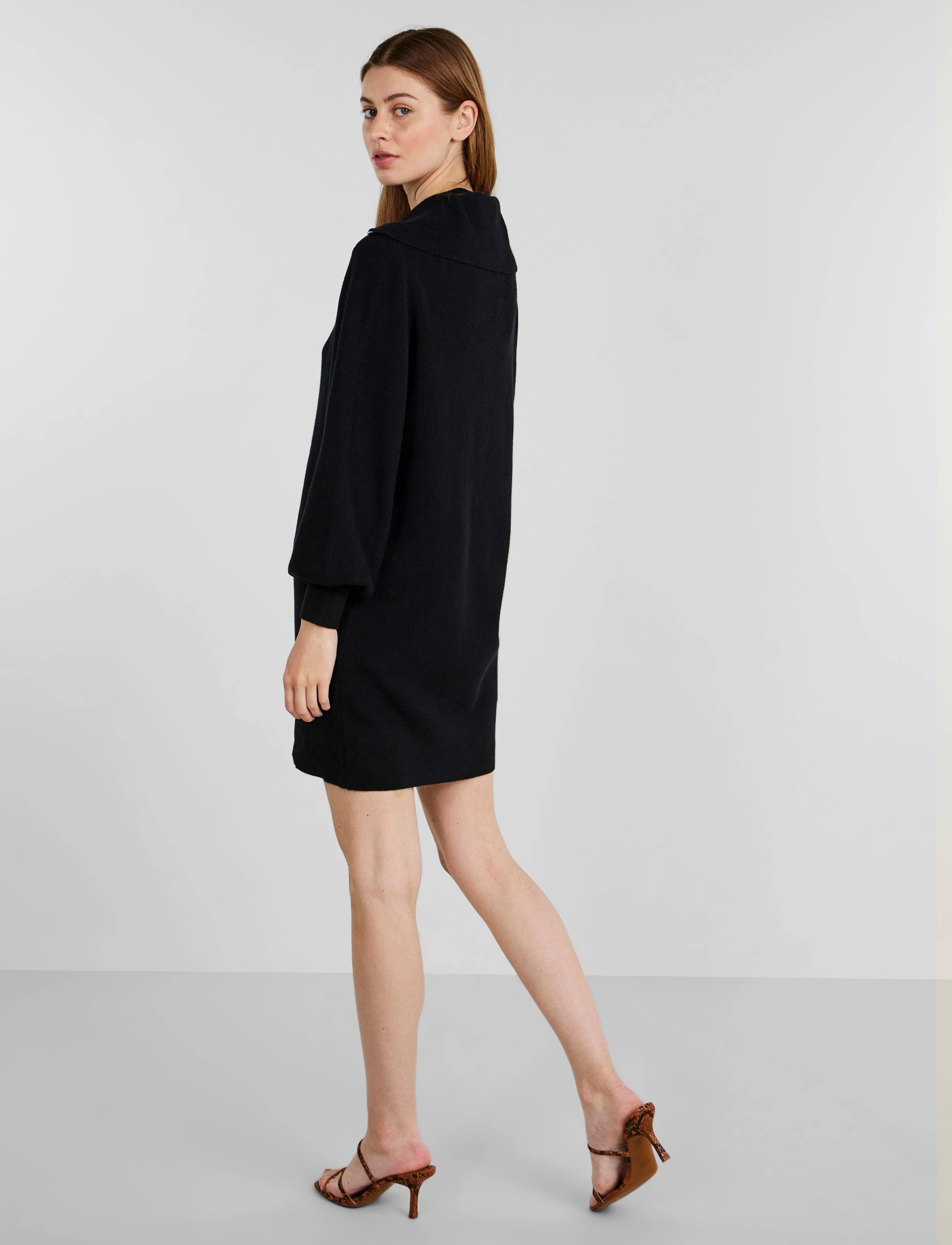 YAS - YASDALMA LS ZIP KNIT DRESS S. - black - 5