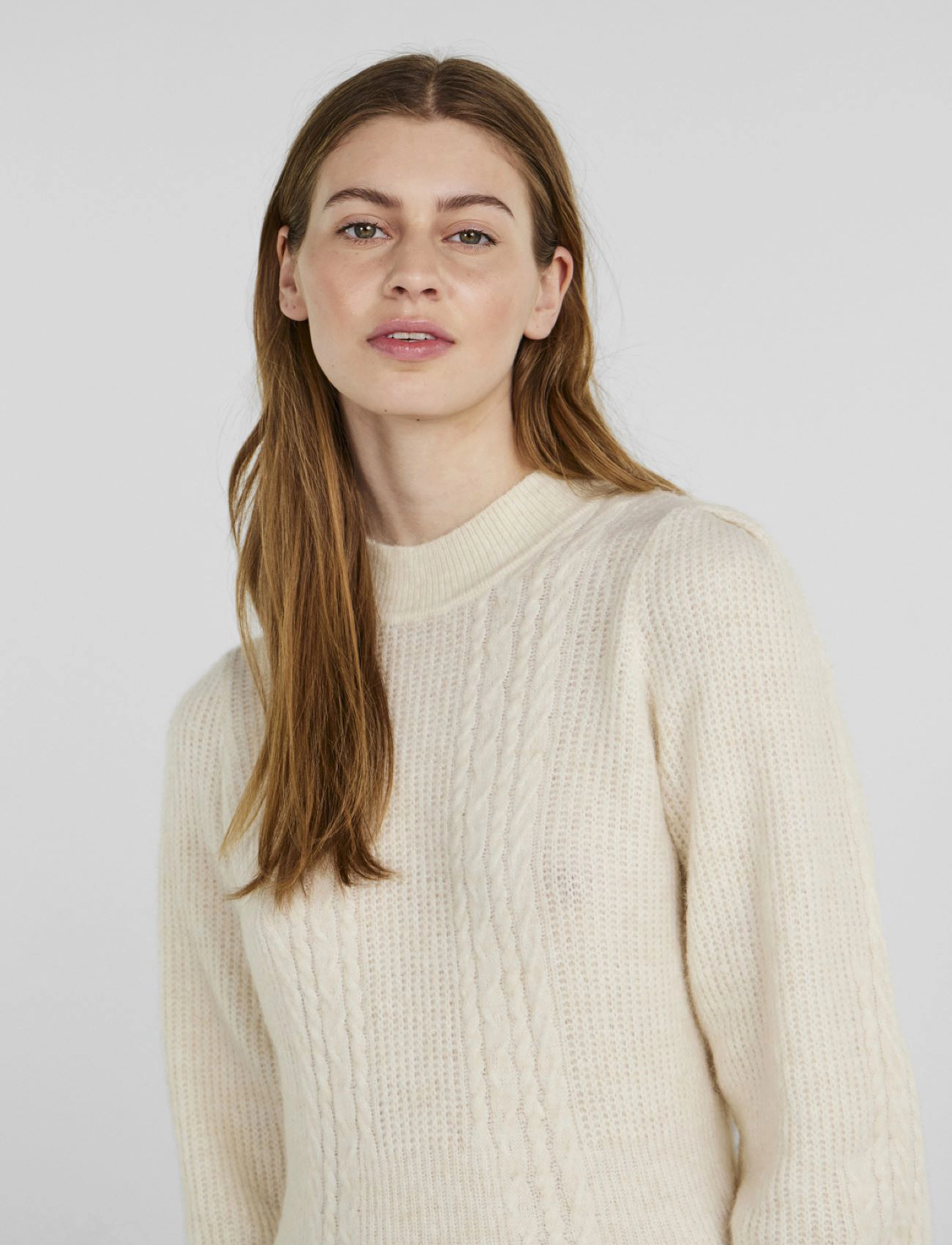 YAS - YASSALUM LS KNIT DRESS S. - birch - 3