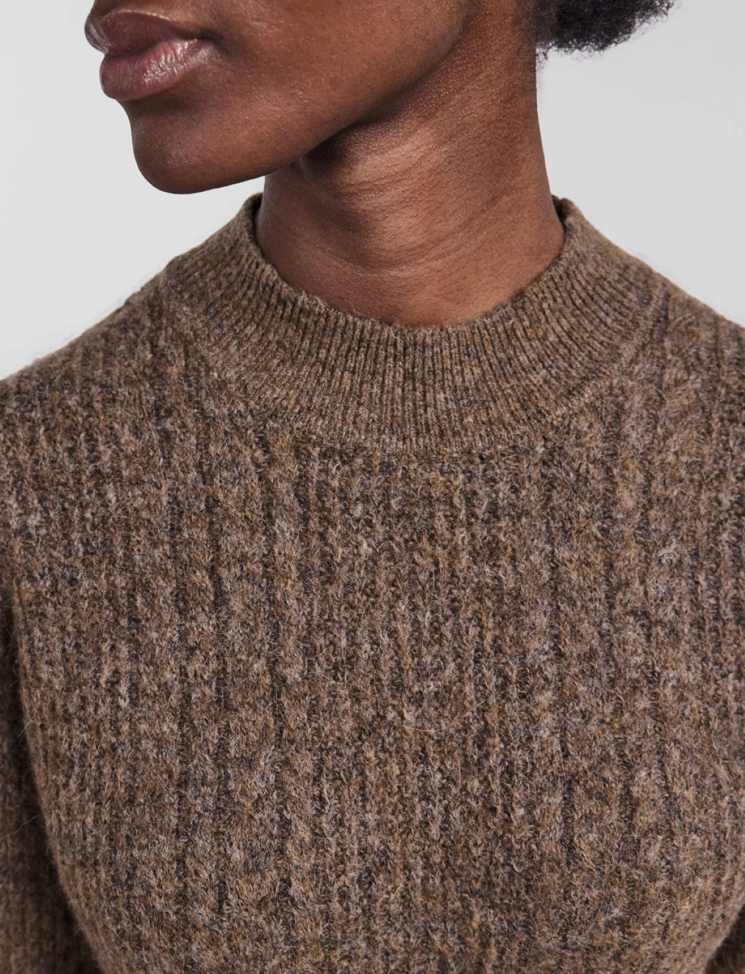 YAS - YASSALUM LS KNIT DRESS S. - teak - 3