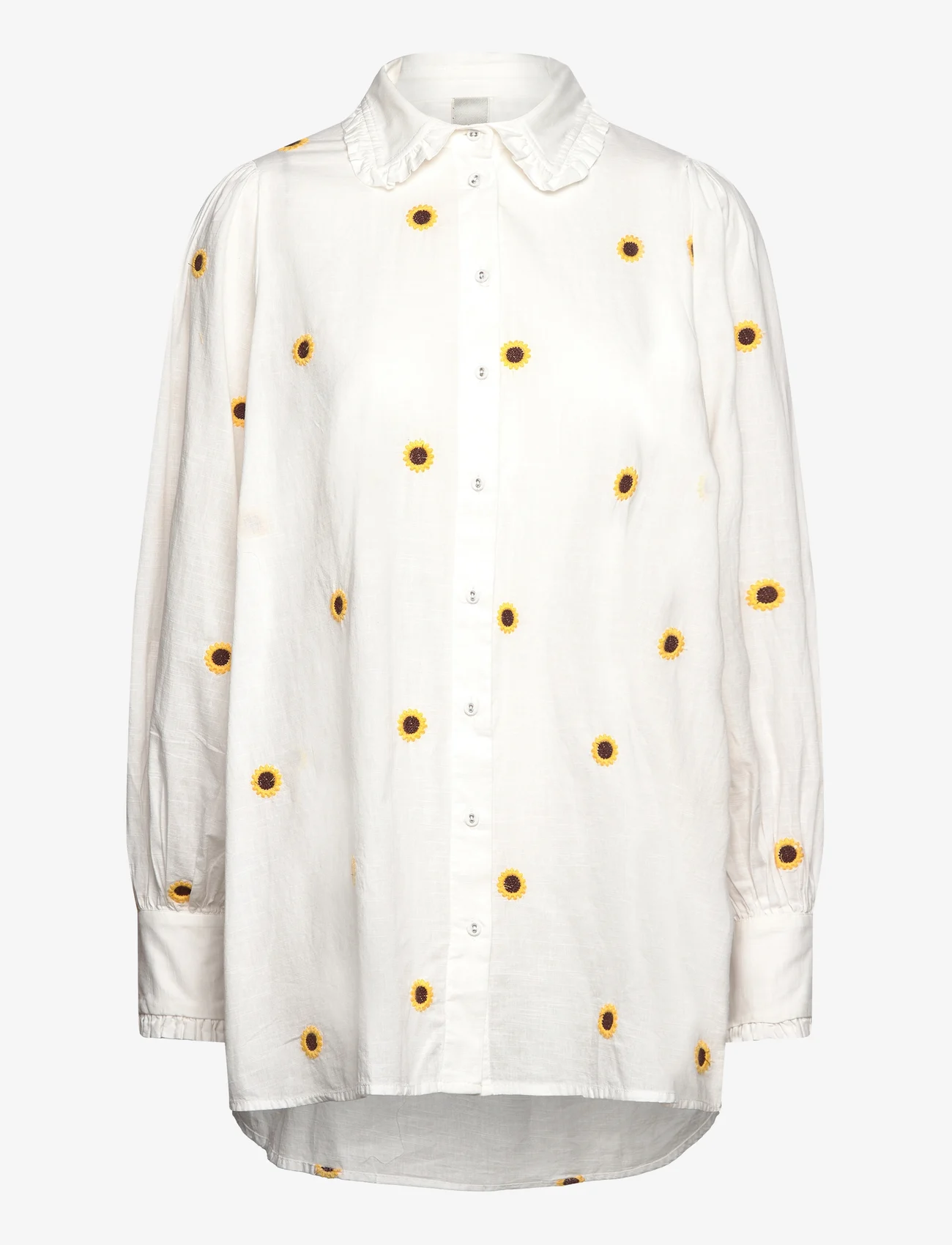 YAS - YASHEART LS SHIRT TUNIC  S. - langærmede skjorter - bright white - 0