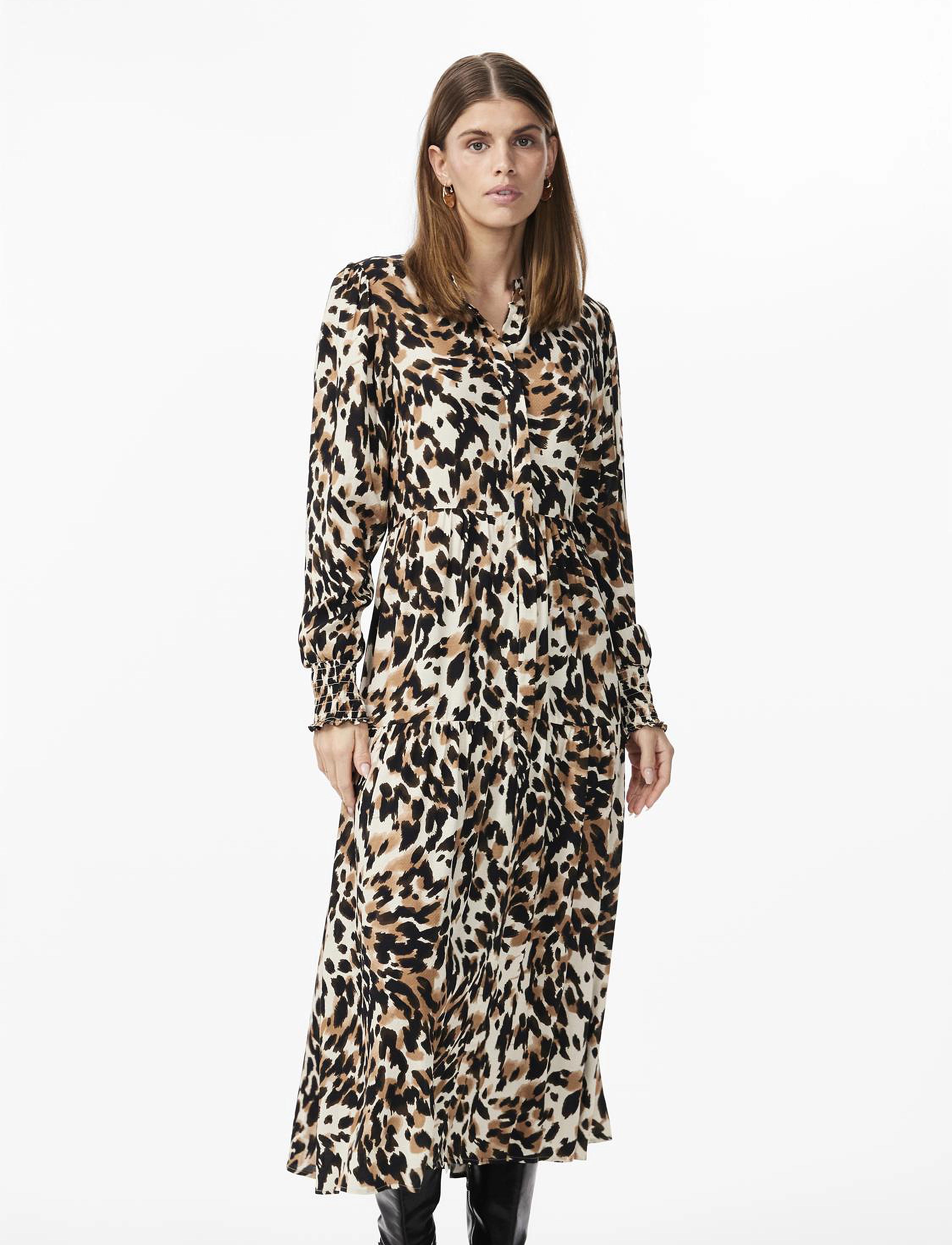 YAS Yasalira Ls Long Shirt Dress S. Noos, M, Black, Kjoler > Maxikjole, Dame