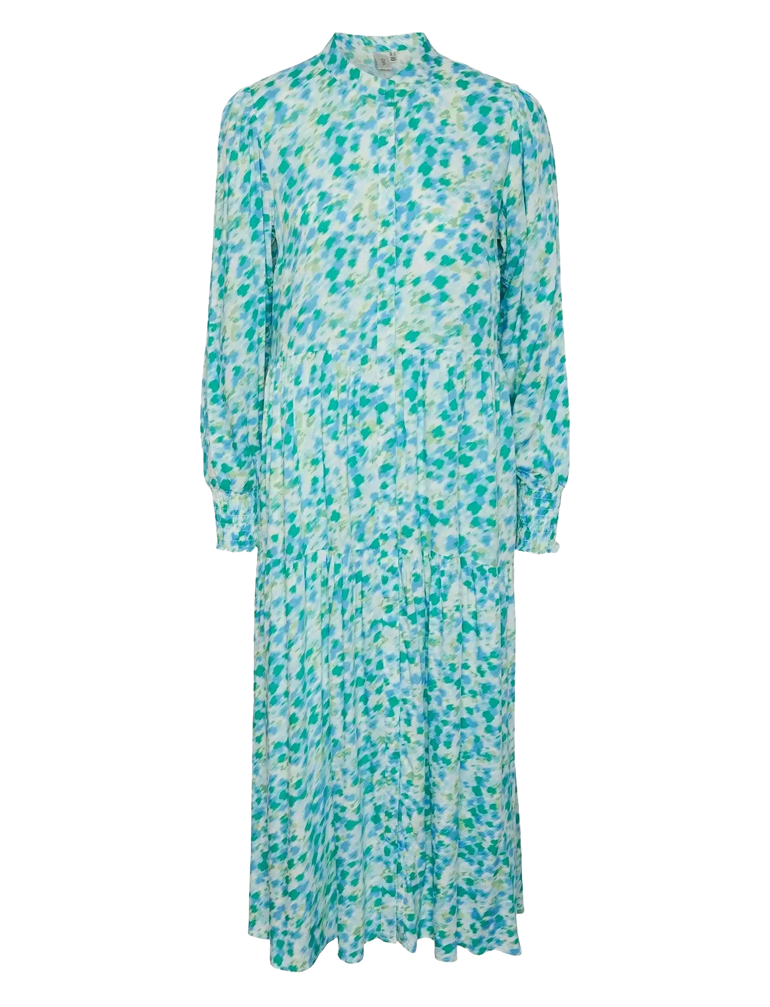 YAS alira Ls Long Shirt Dress S. Noos, M, Dresses, Blau - Maxi Dress, Frauen