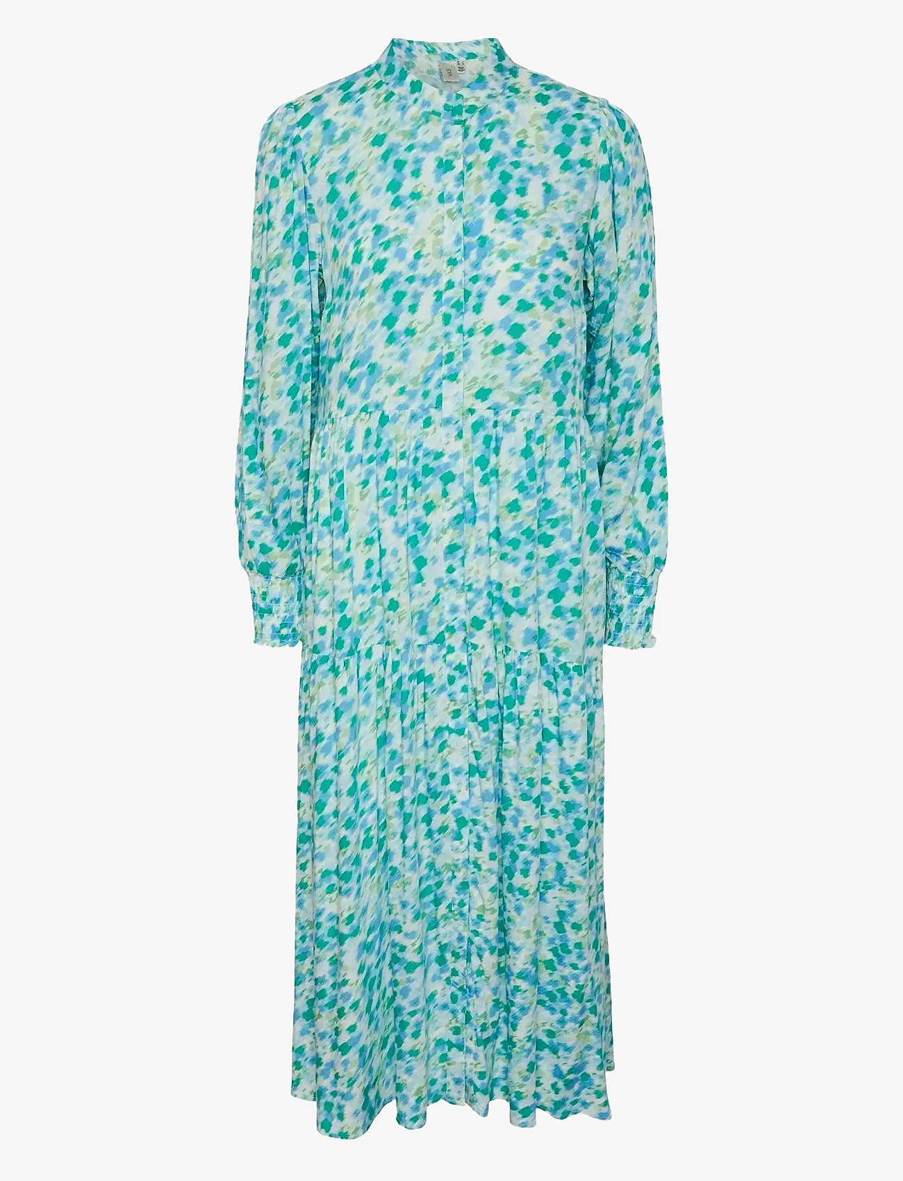 YAS - YASALIRA LS LONG SHIRT DRESS S. NOOS - skjortklänningar - quiet green - 0
