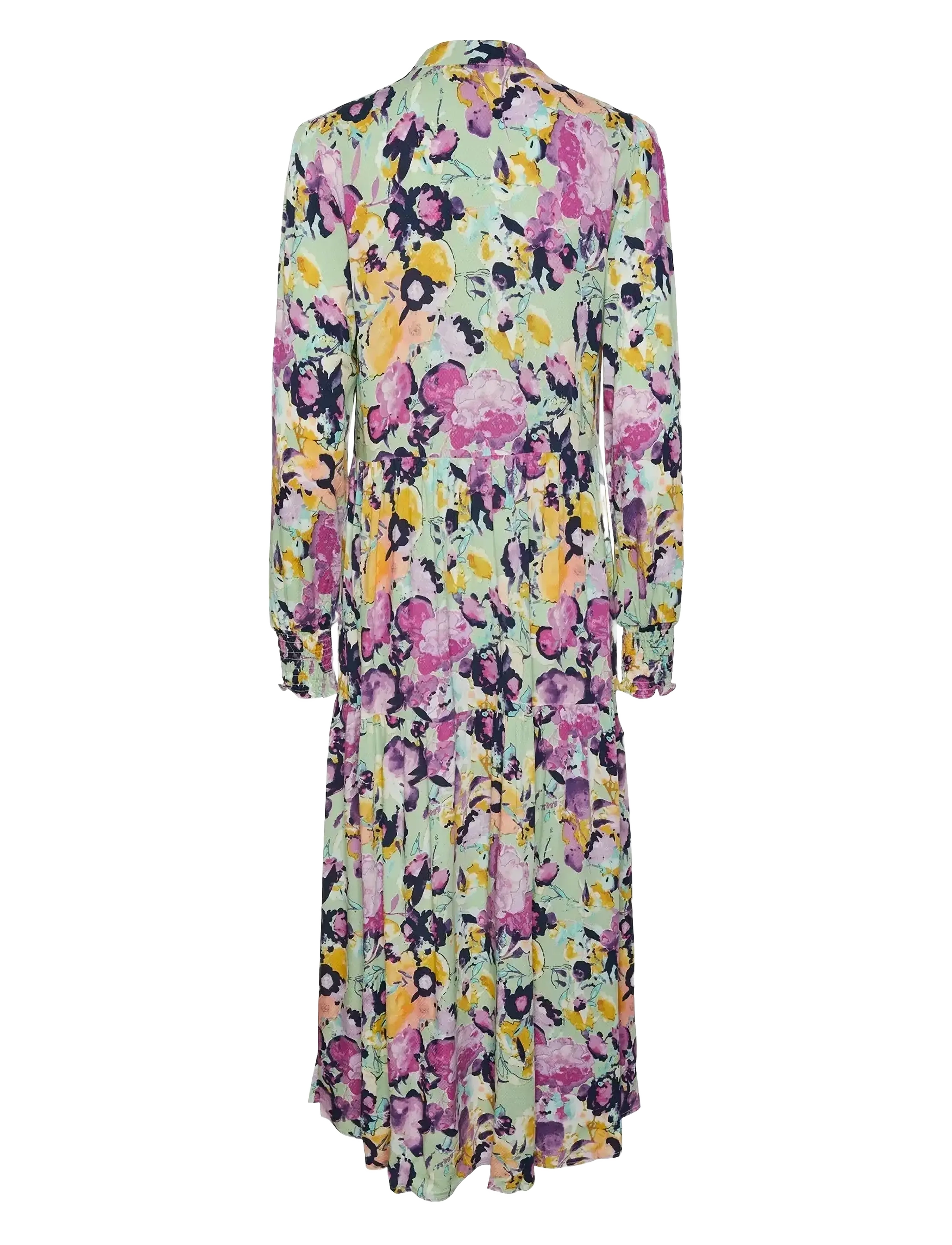 YAS - YASALIRA LS LONG SHIRT DRESS S. NOOS - skjortekjoler - quiet green - 1