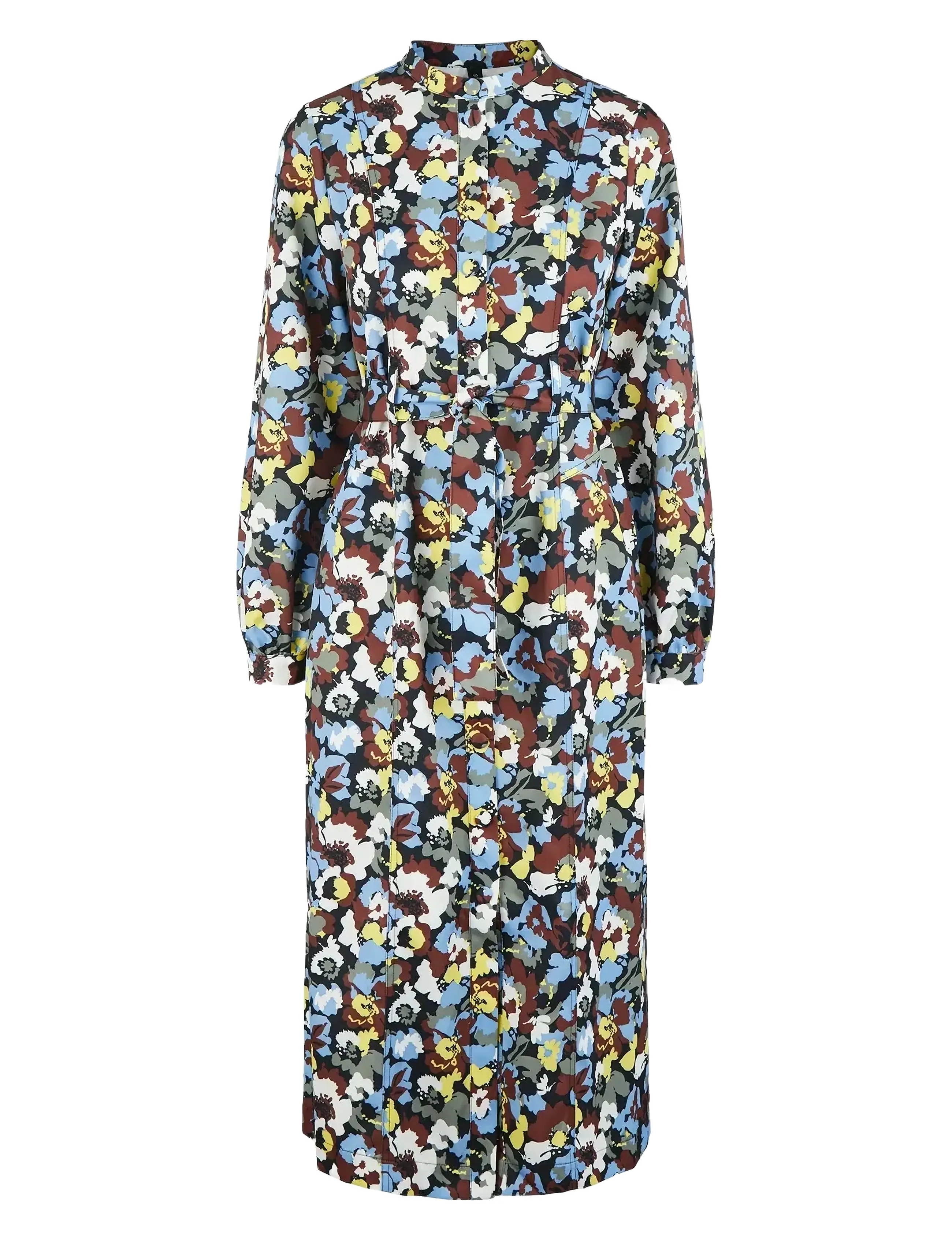 YAS YASROSITA LS MIDI DRESS - Shirt dresses - BLACK / multi