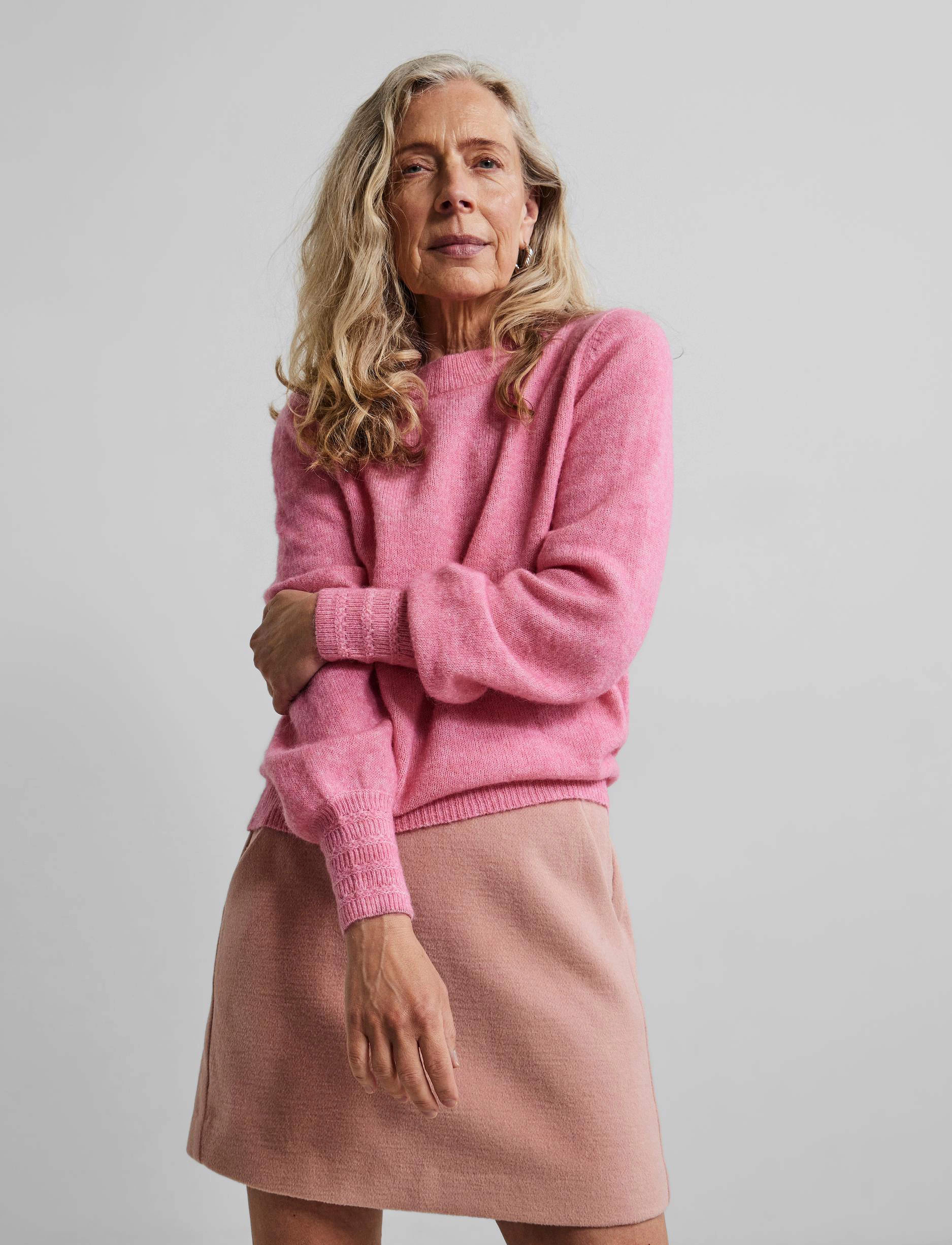 YAS - YASJULIETTA LS O-NECK KNIT PULLOVER S. - aurora pink - 2