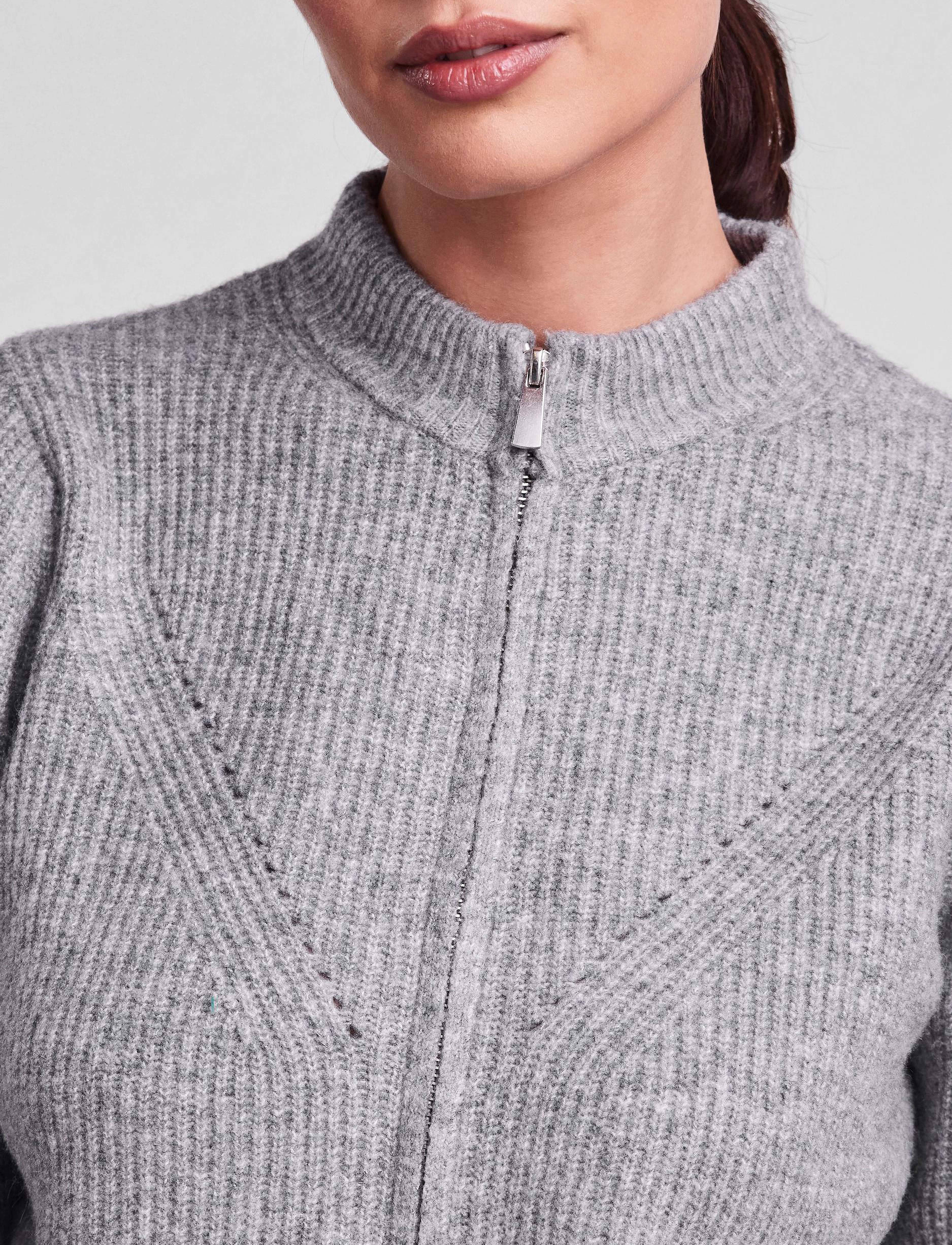 YAS - YASWAS LS KNIT CARDIGAN S. - medium grey melange - 4