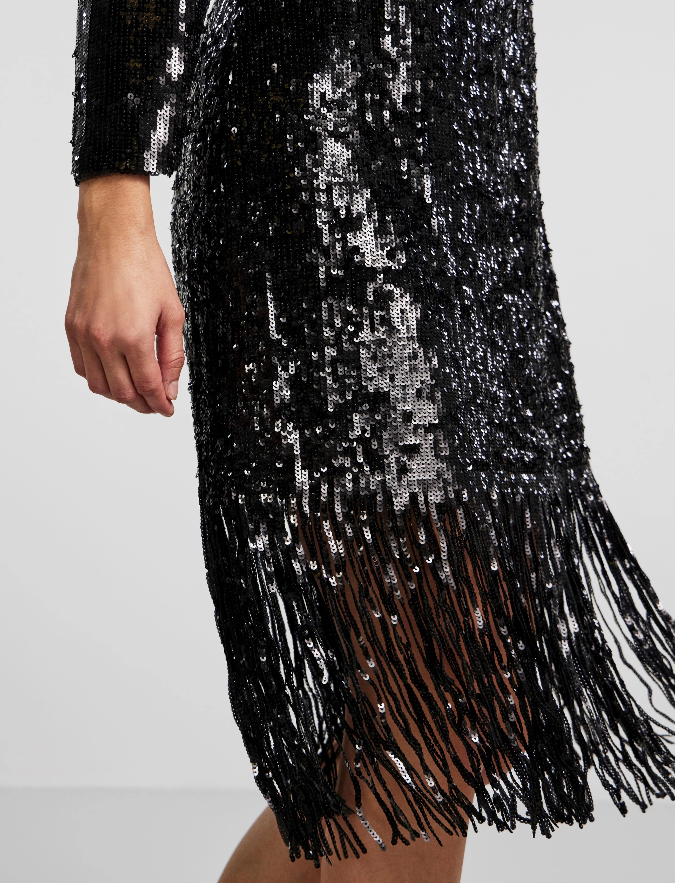 YAS - YASFLAPPER 7/8 SEQUIN DRESS - SHOW - black - 3