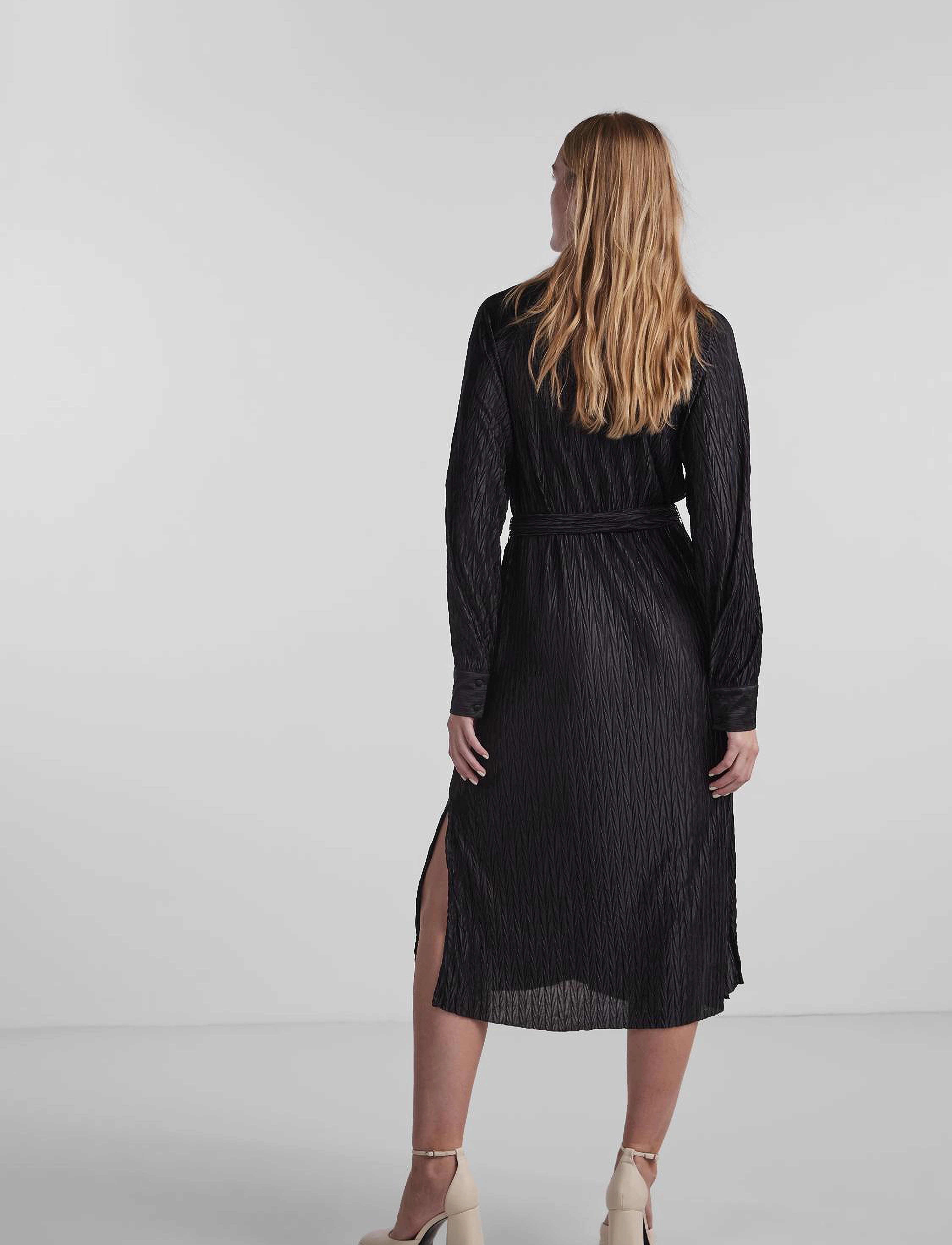 YAS - YASOMIRA LS MIDI DRESS S. - hemdkleider - black - 5
