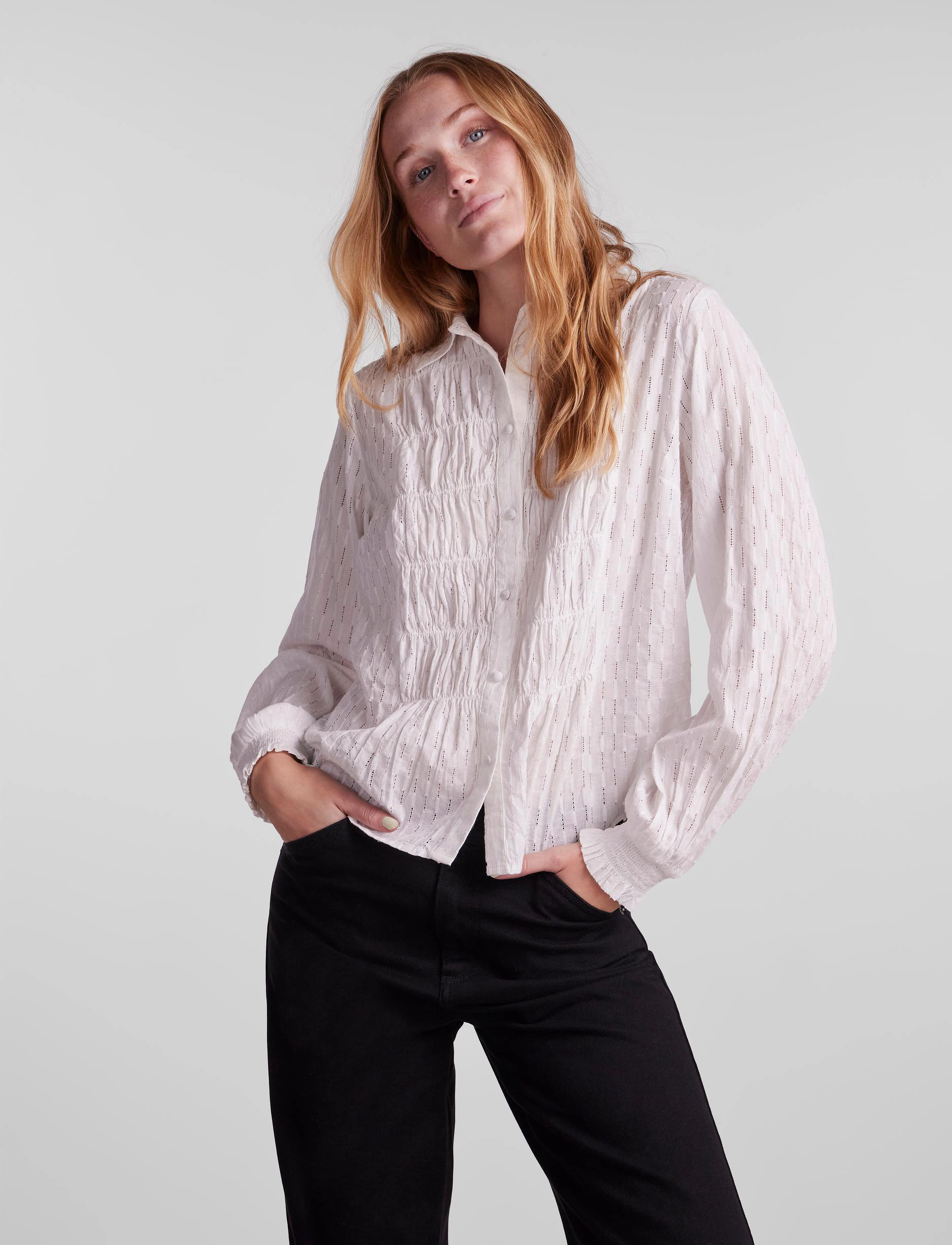 YAS - YASDANISMO LS SHIRT S. - star white - 2