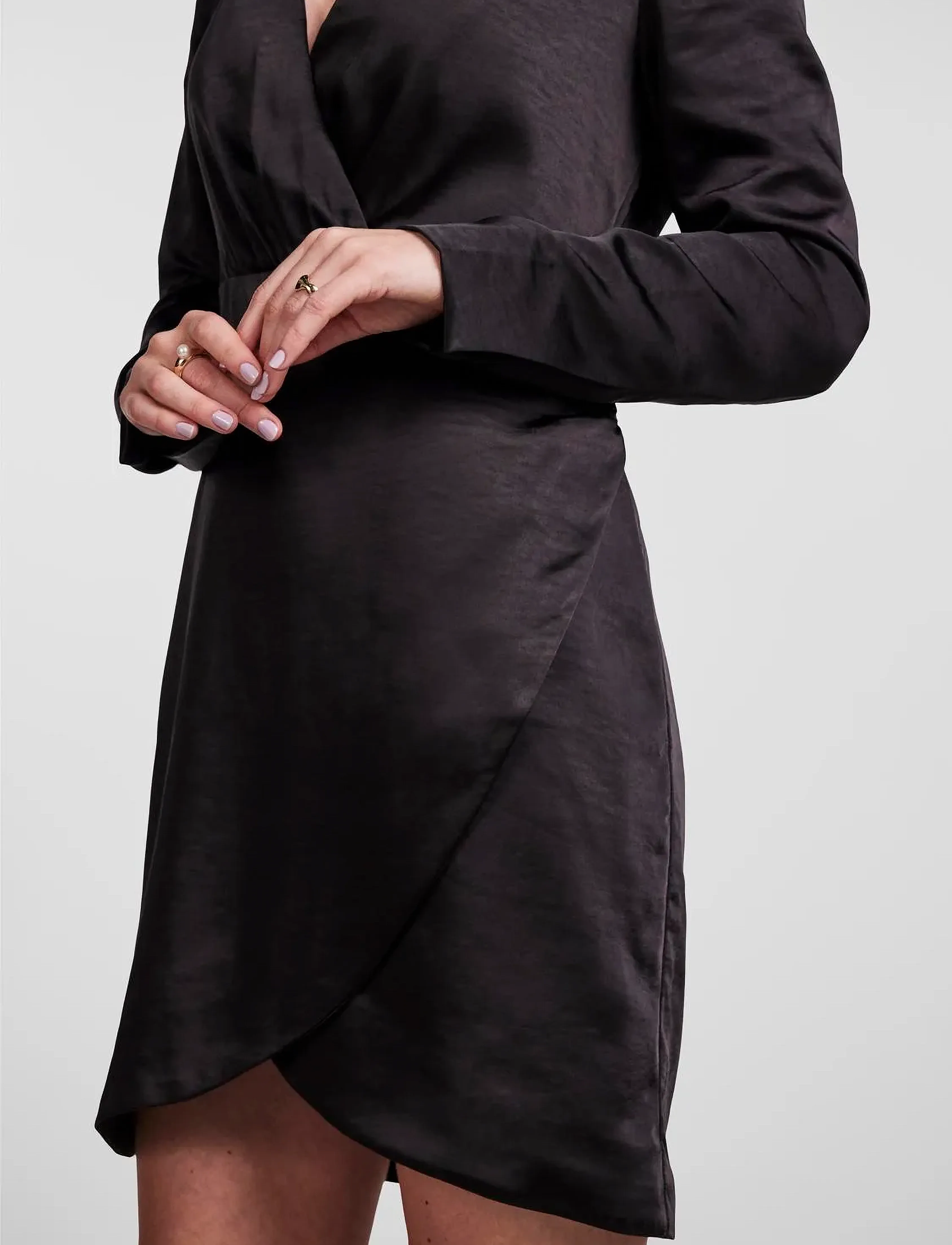 YAS - YASSANNIE LS DRAPE DRESS - SHOW - festtøj til outletpriser - black - 4