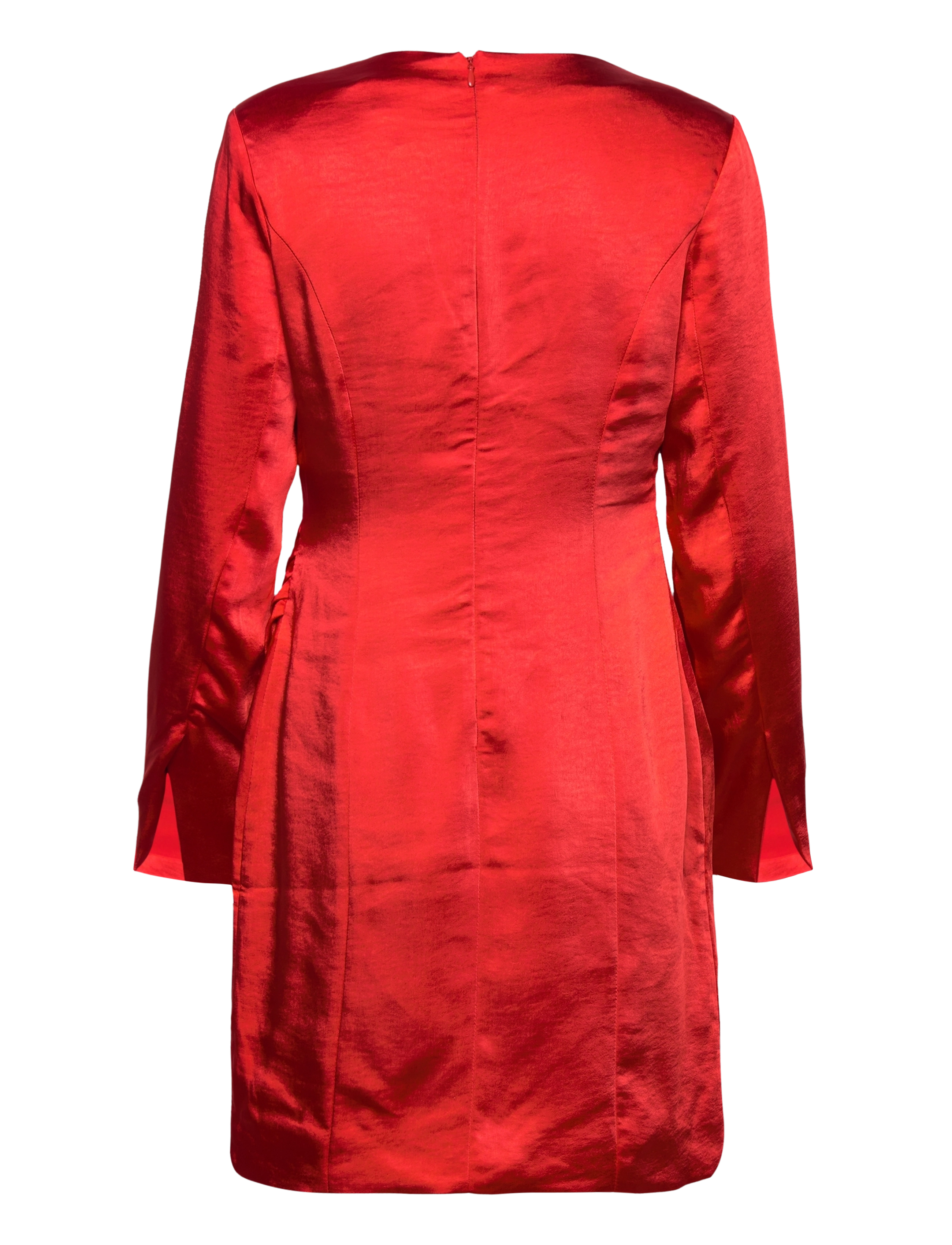 YAS - YASSANNIE LS DRAPE DRESS - SHOW - festtøj til outletpriser - fiery red - 2