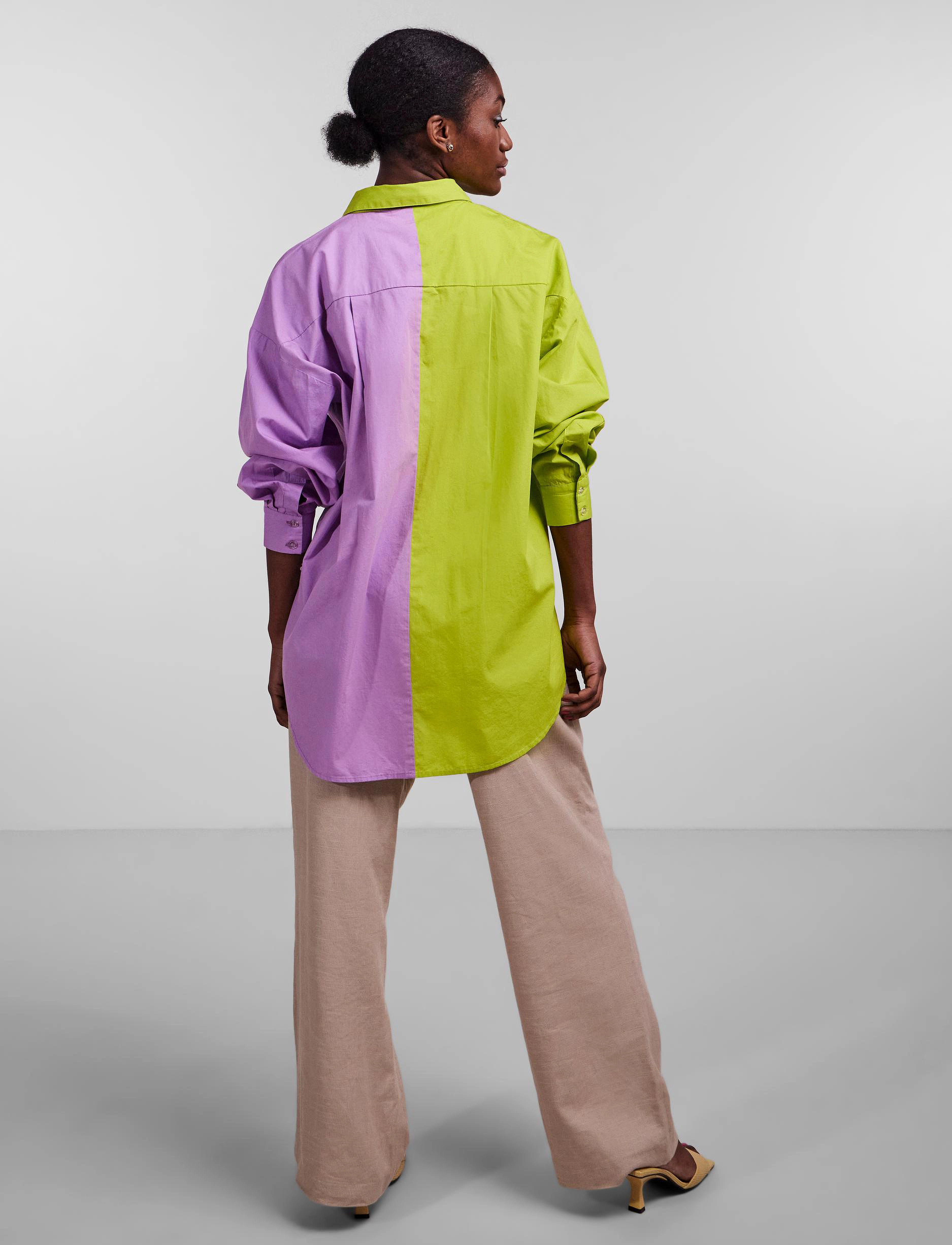 YAS - YASJUBANI LS OVERSIZE SHIRT S. - CA - tender shoots - 3