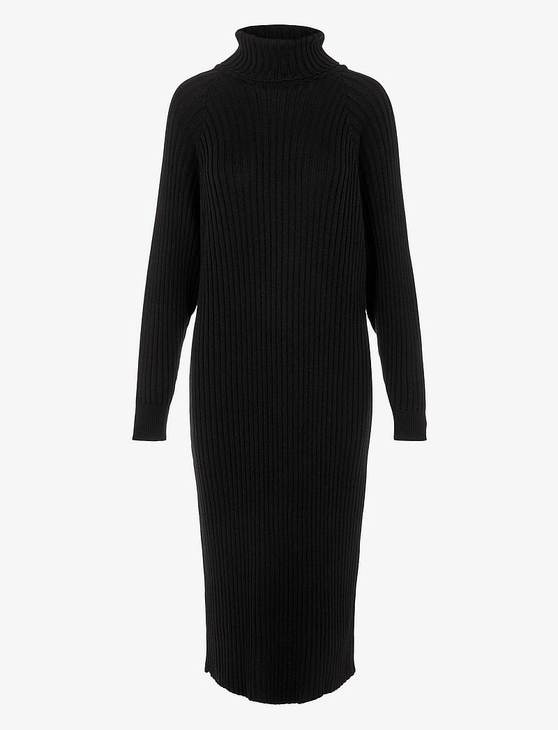 YAS - YASMAVI KNIT MIDI ROLLNECK DRESS NOOS - strikkjoler - black - 1